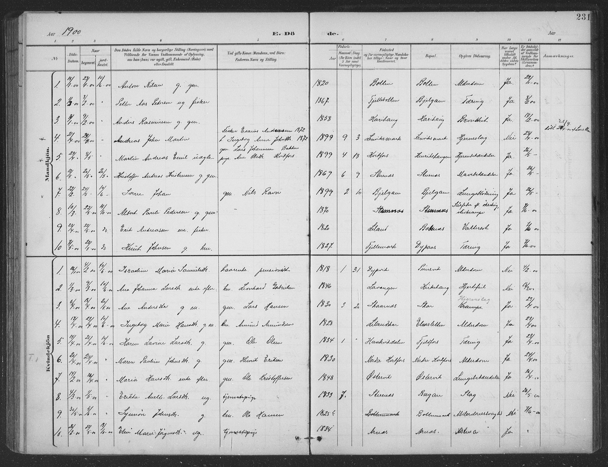 Ministerialprotokoller, klokkerbøker og fødselsregistre - Nordland, SAT/A-1459/863/L0899: Parish register (official) no. 863A11, 1897-1906, p. 231