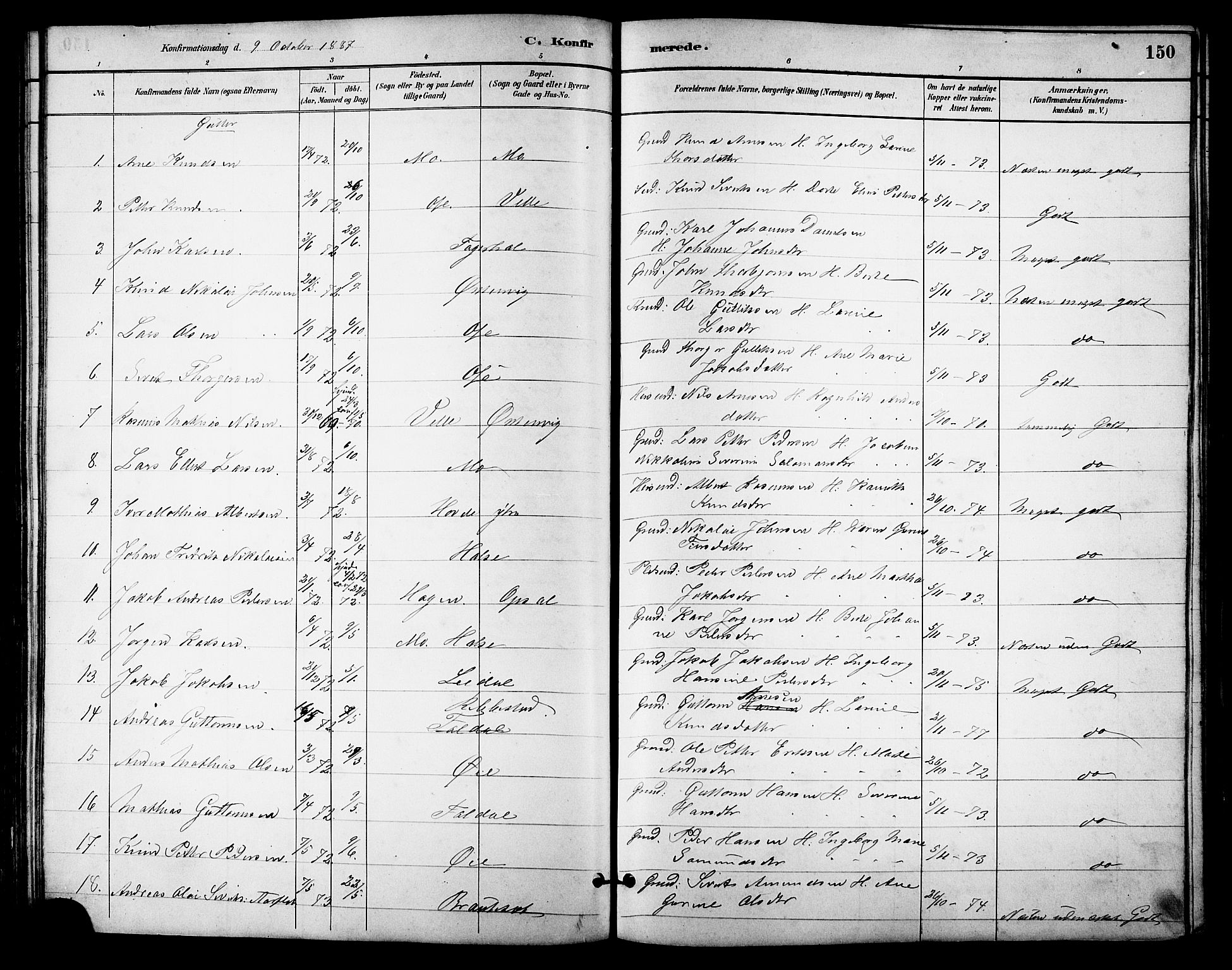 Ministerialprotokoller, klokkerbøker og fødselsregistre - Møre og Romsdal, AV/SAT-A-1454/513/L0189: Parish register (copy) no. 513C03, 1883-1904, p. 150