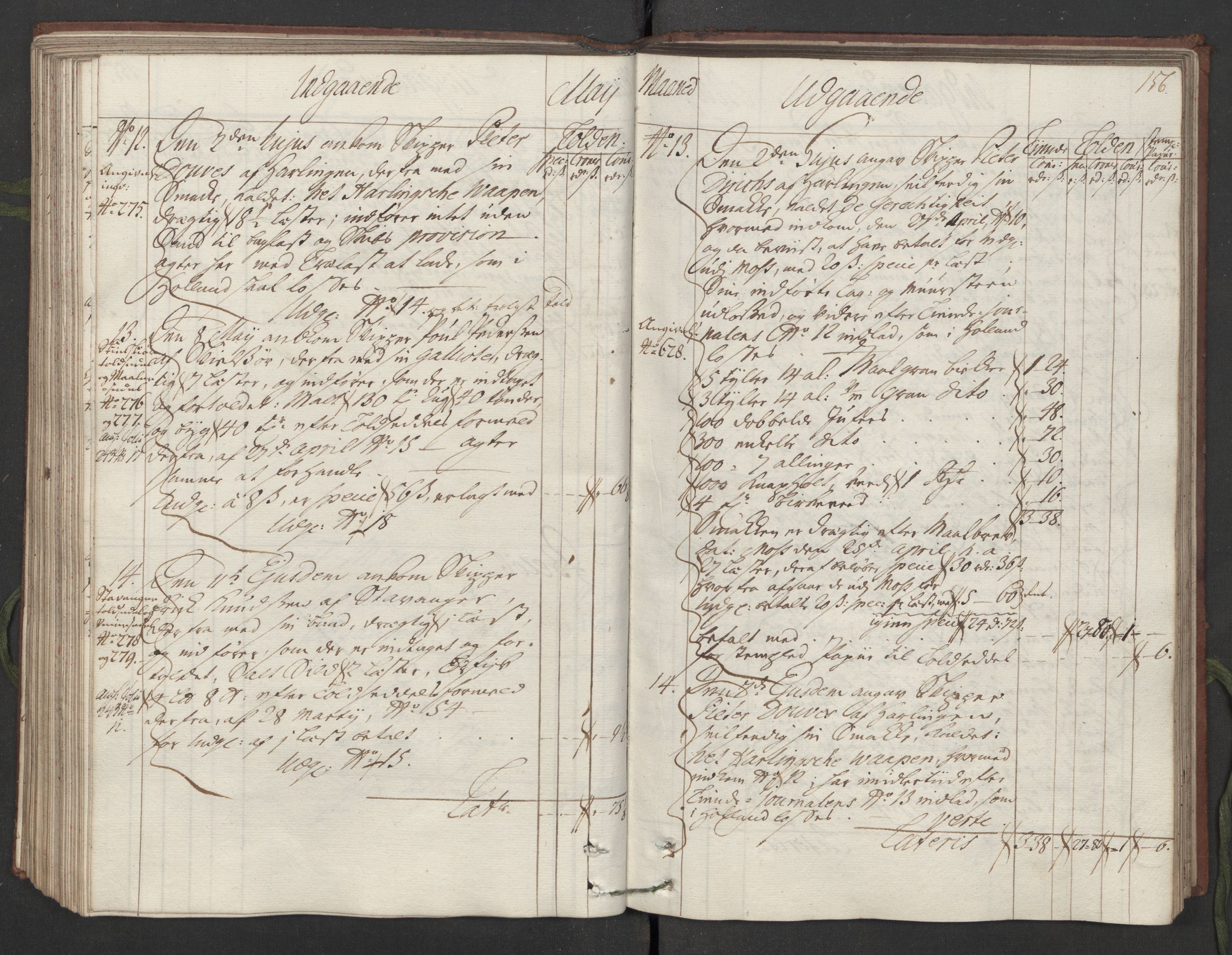 Generaltollkammeret, tollregnskaper, AV/RA-EA-5490/R05/L0014/0001: Tollregnskaper Moss, Son, Krokstad / Hovedtollbok, 1733, p. 155b-156a