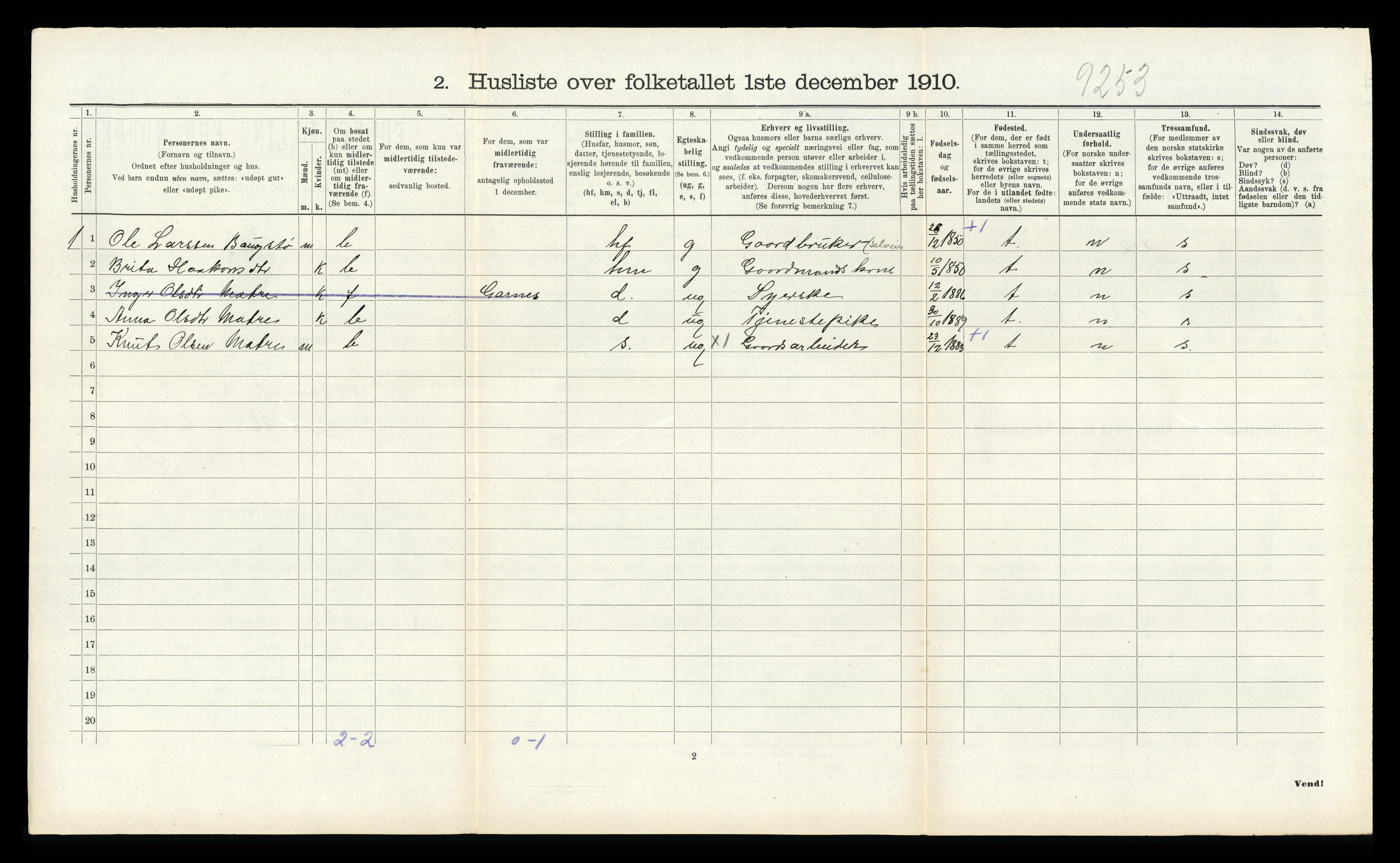 RA, 1910 census for Skånevik, 1910, p. 304