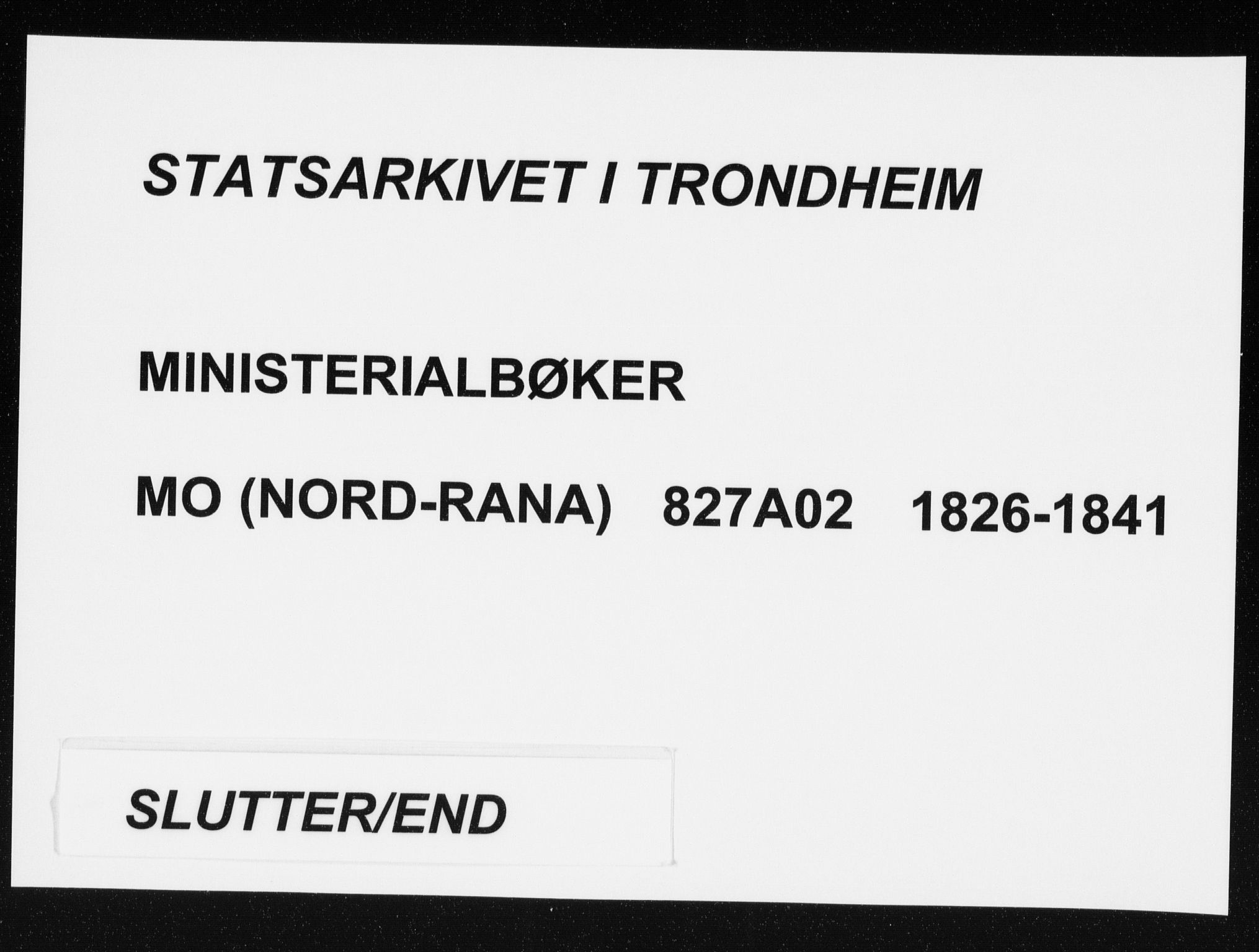 Ministerialprotokoller, klokkerbøker og fødselsregistre - Nordland, SAT/A-1459/827/L0390: Parish register (official) no. 827A02, 1826-1841