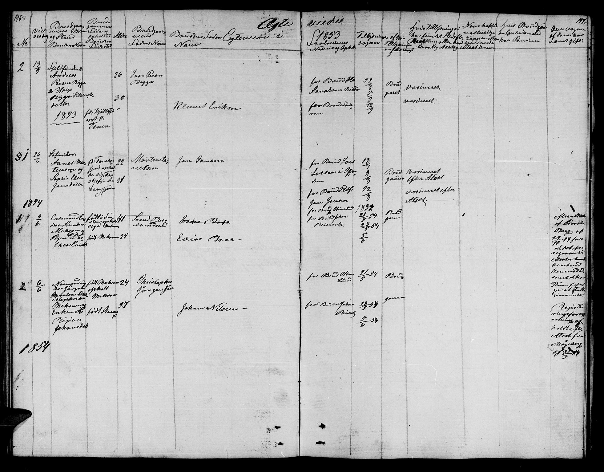 Lebesby sokneprestkontor, SATØ/S-1353/H/Hb/L0001klokker: Parish register (copy) no. 1, 1846-1862, p. 196-197