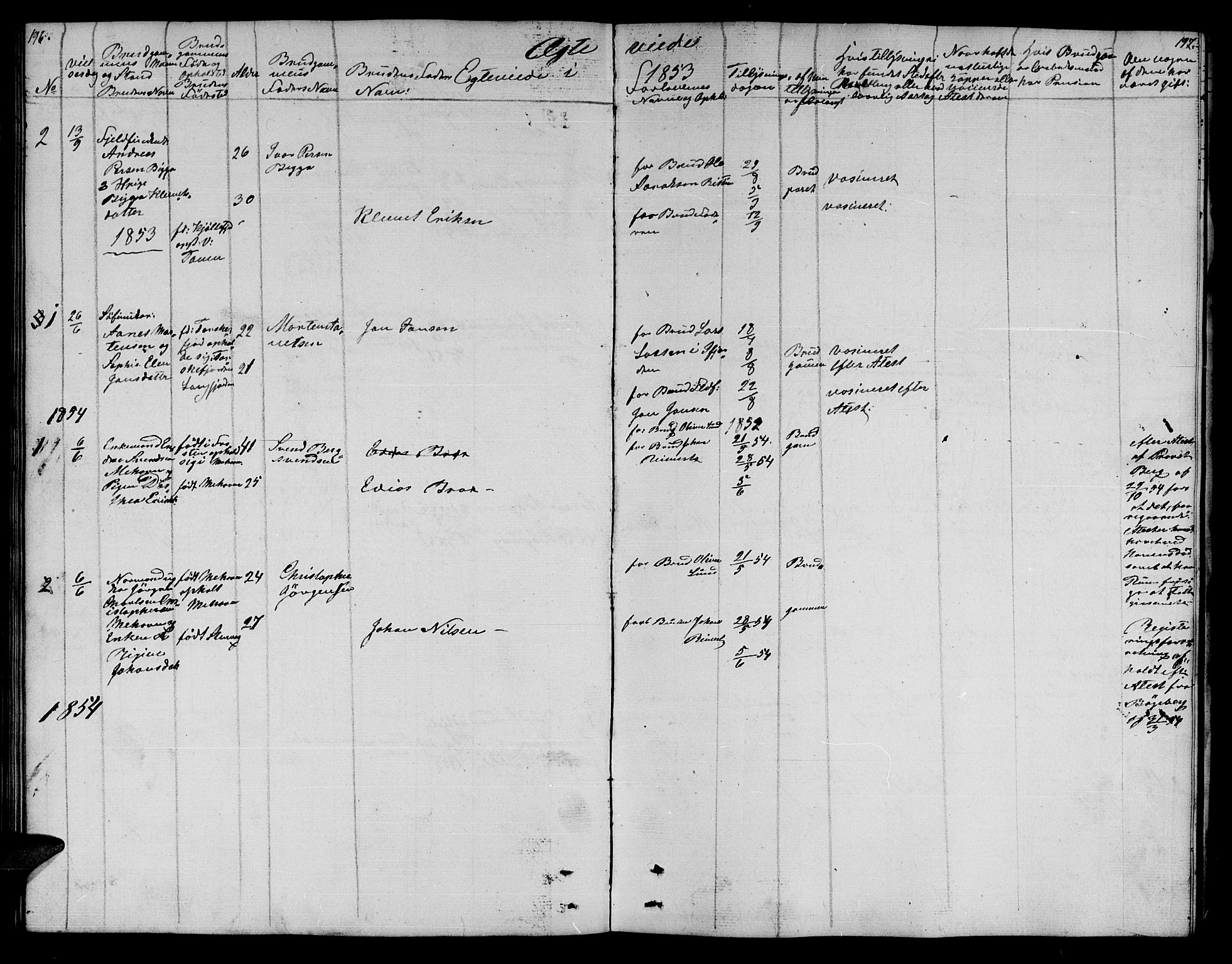 Lebesby sokneprestkontor, AV/SATØ-S-1353/H/Hb/L0001klokker: Parish register (copy) no. 1, 1846-1862, p. 196-197