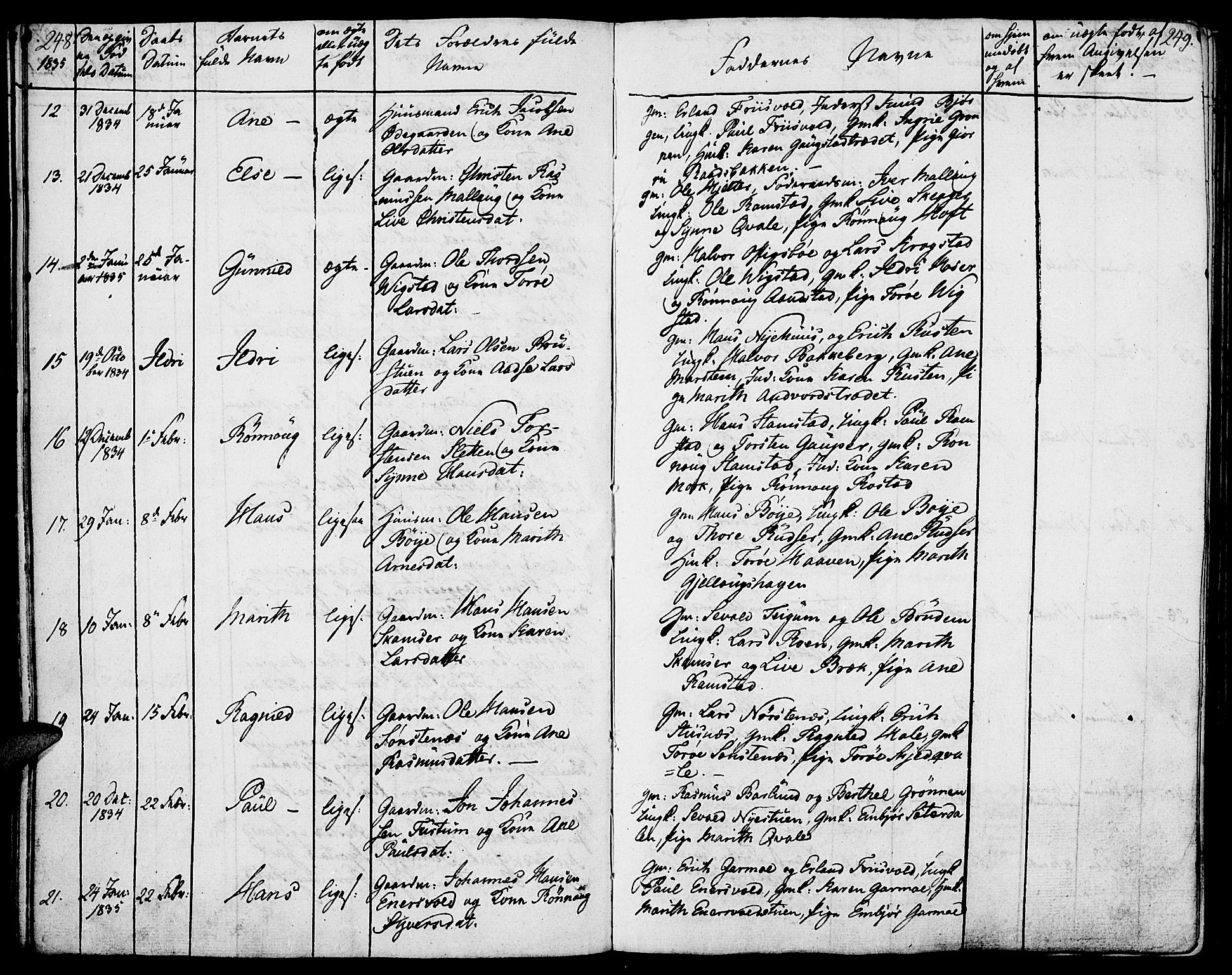 Lom prestekontor, SAH/PREST-070/K/L0005: Parish register (official) no. 5, 1825-1837, p. 248-249