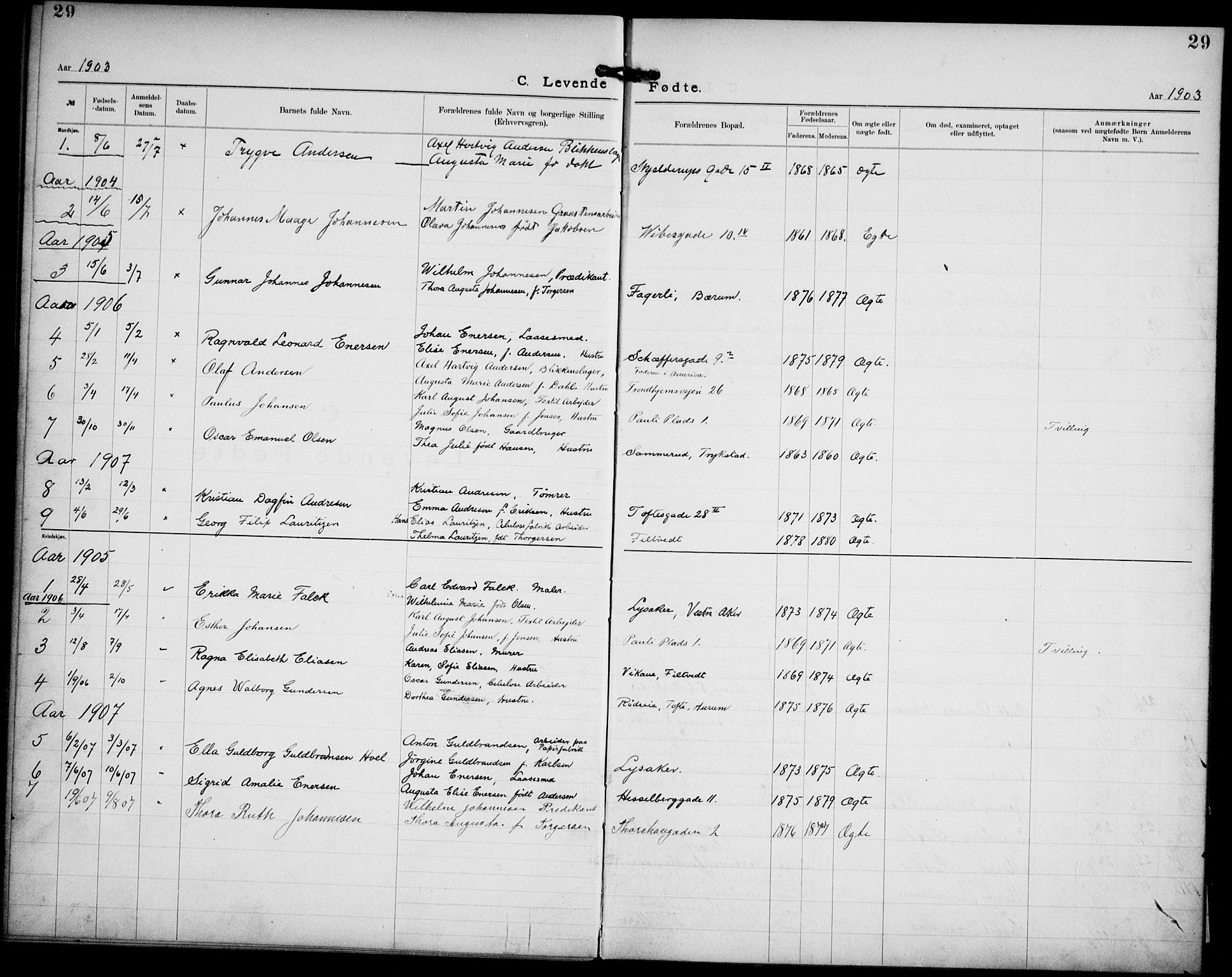 Kristi menighet Oslo , AV/SAO-PAO-0220/A/L0001: Dissenter register no. 1, 1903-1938, p. 29