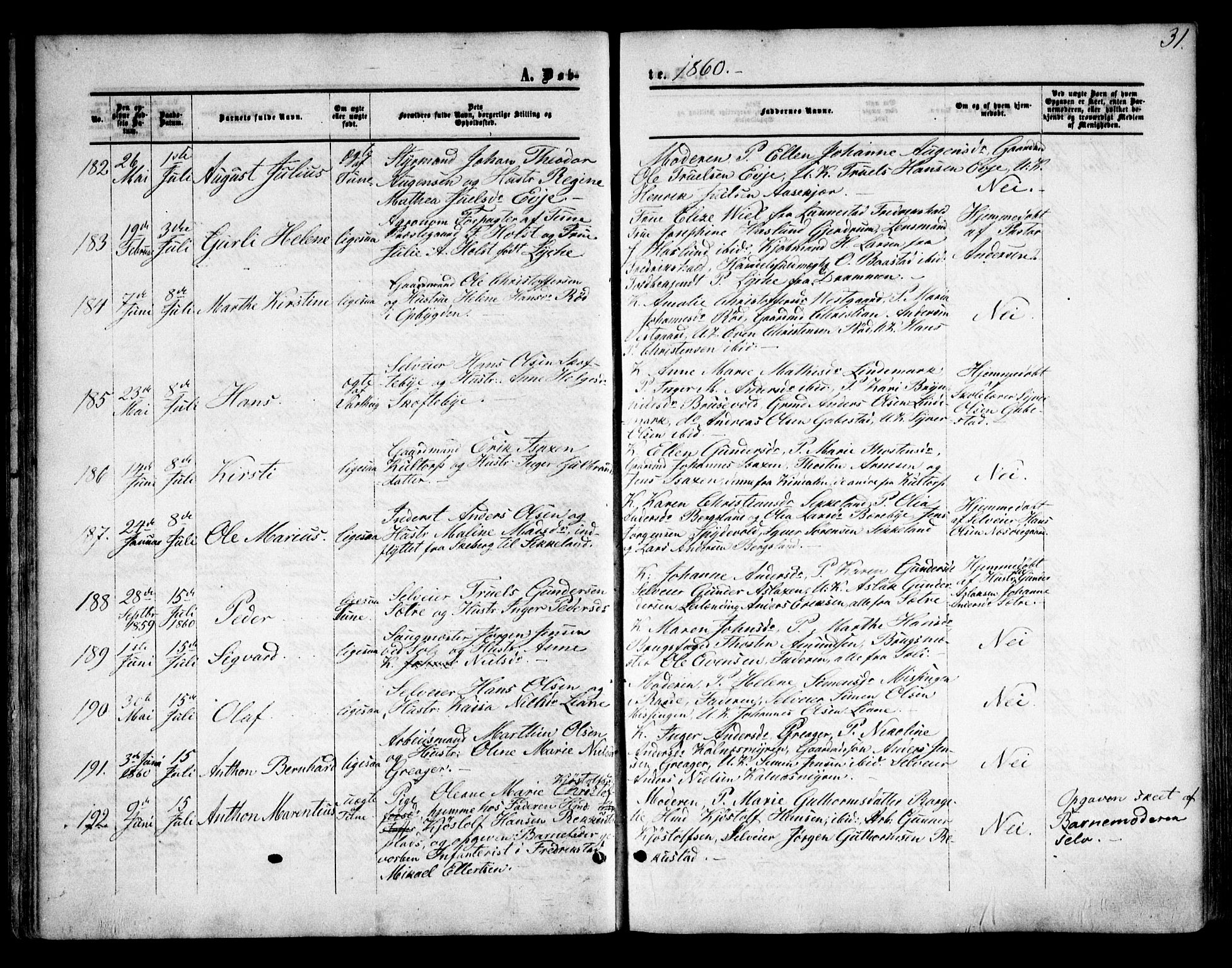 Tune prestekontor Kirkebøker, AV/SAO-A-2007/F/Fa/L0013: Parish register (official) no. 13, 1859-1863, p. 31