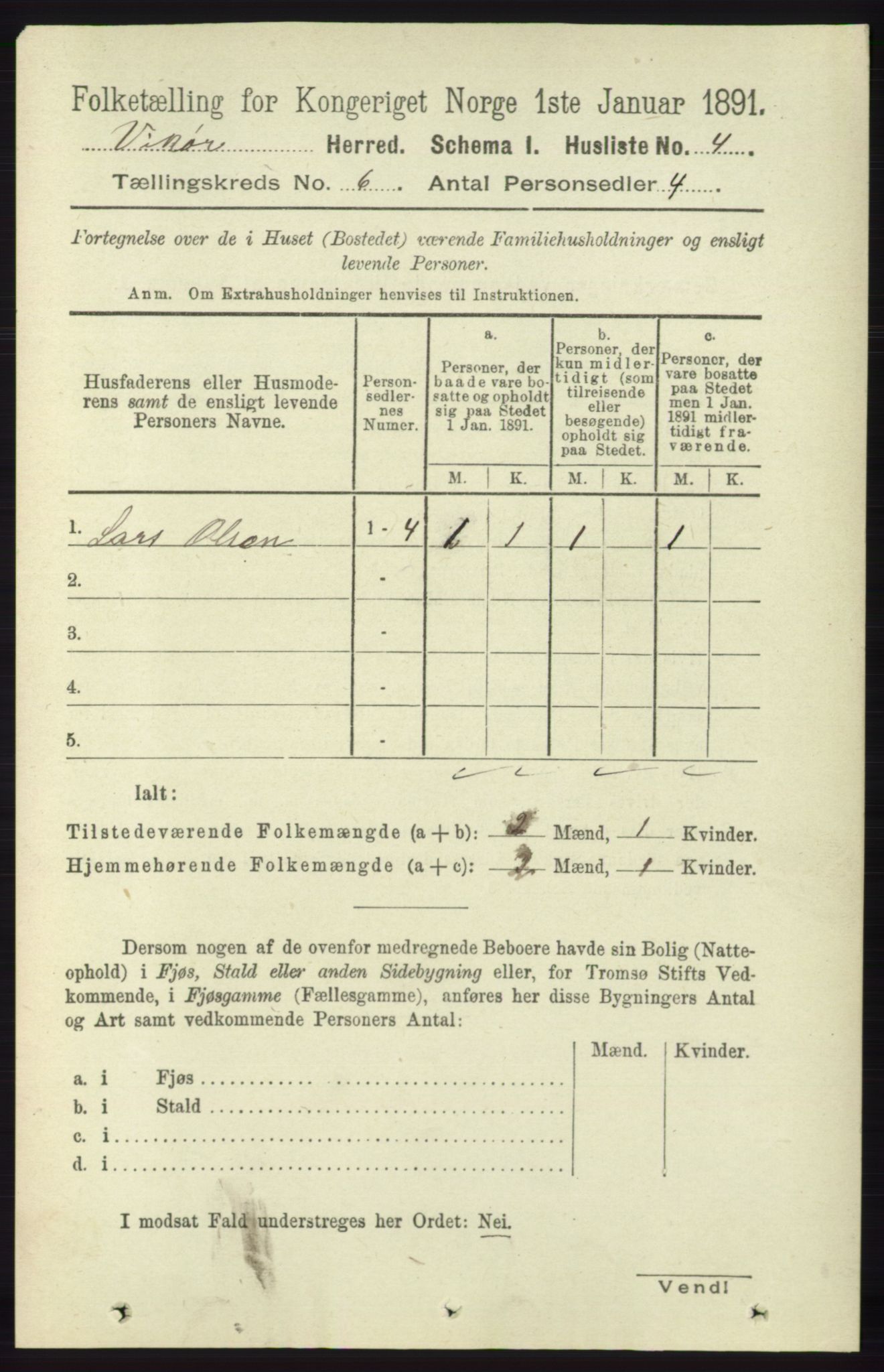 RA, 1891 census for 1238 Vikør, 1891, p. 1744