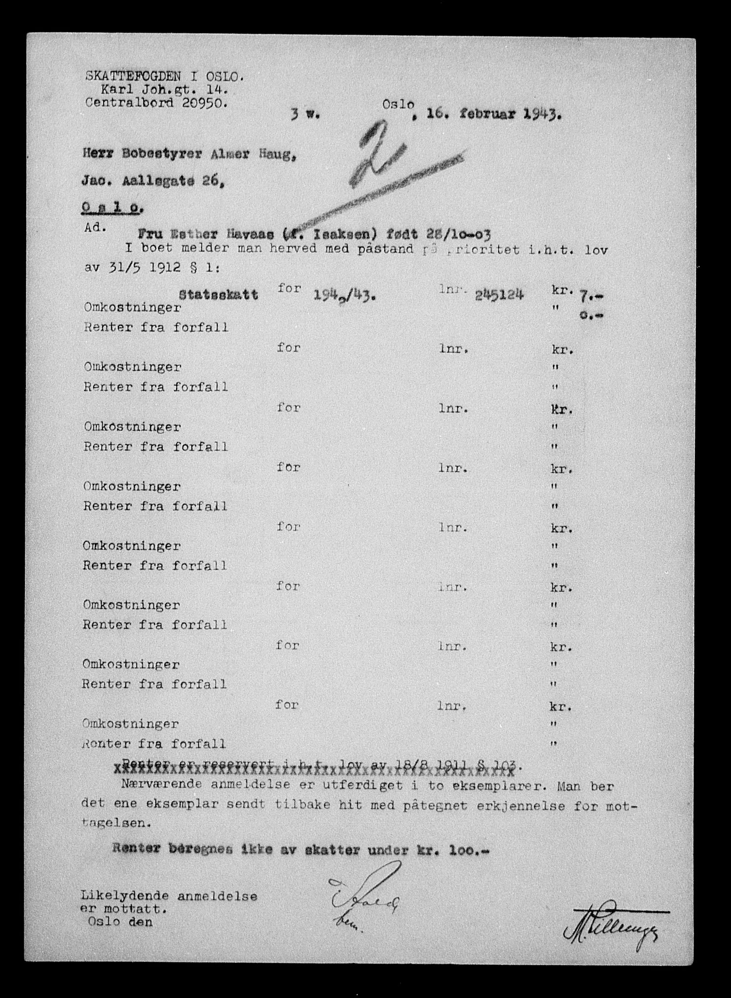 Justisdepartementet, Tilbakeføringskontoret for inndratte formuer, AV/RA-S-1564/H/Hc/Hcc/L0942: --, 1945-1947, p. 937