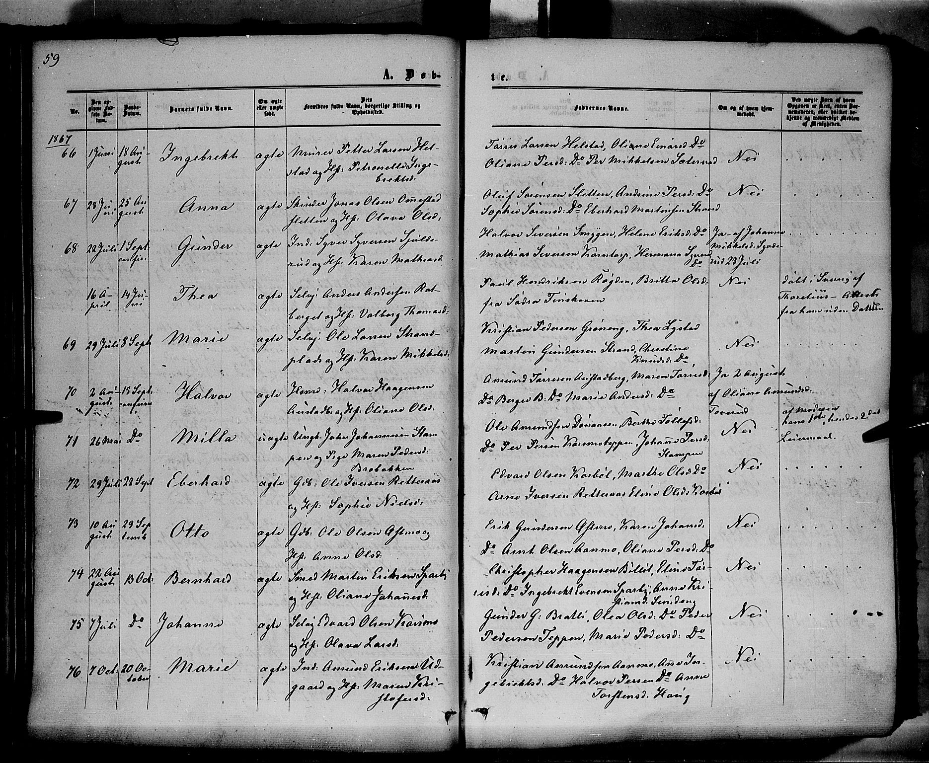 Hof prestekontor, AV/SAH-PREST-038/H/Ha/Haa/L0009: Parish register (official) no. 9, 1862-1877, p. 59