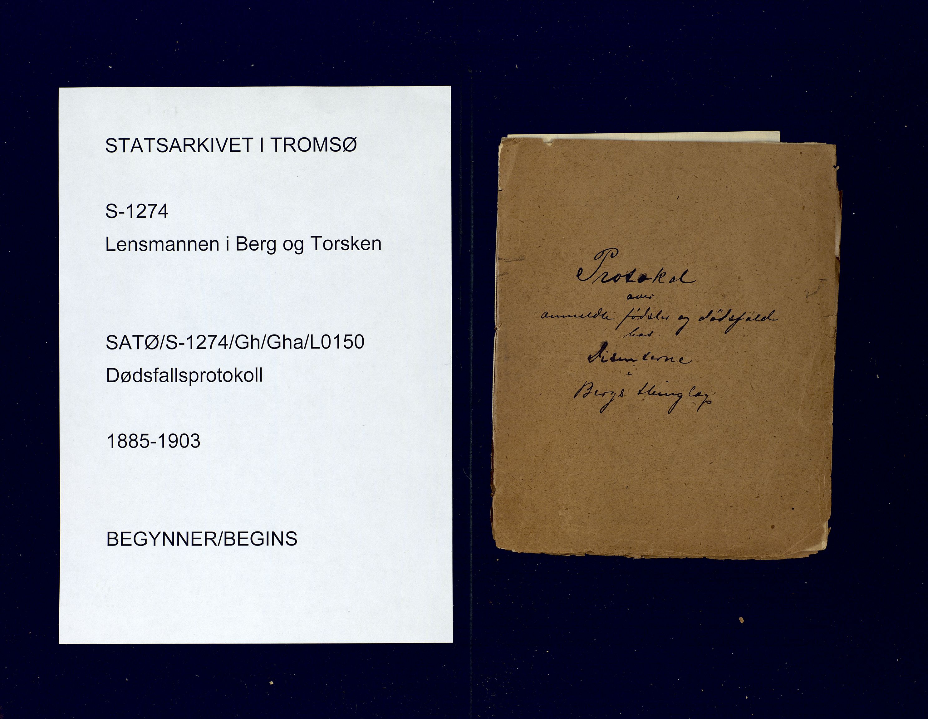 Berg og Torsken lensmannskontor, SATØ/S-1274/F/Fj/Fja/L0150/0001: Dødsfallsprotokoll mv. / Dødsfallsprotokoll, 1885-1903