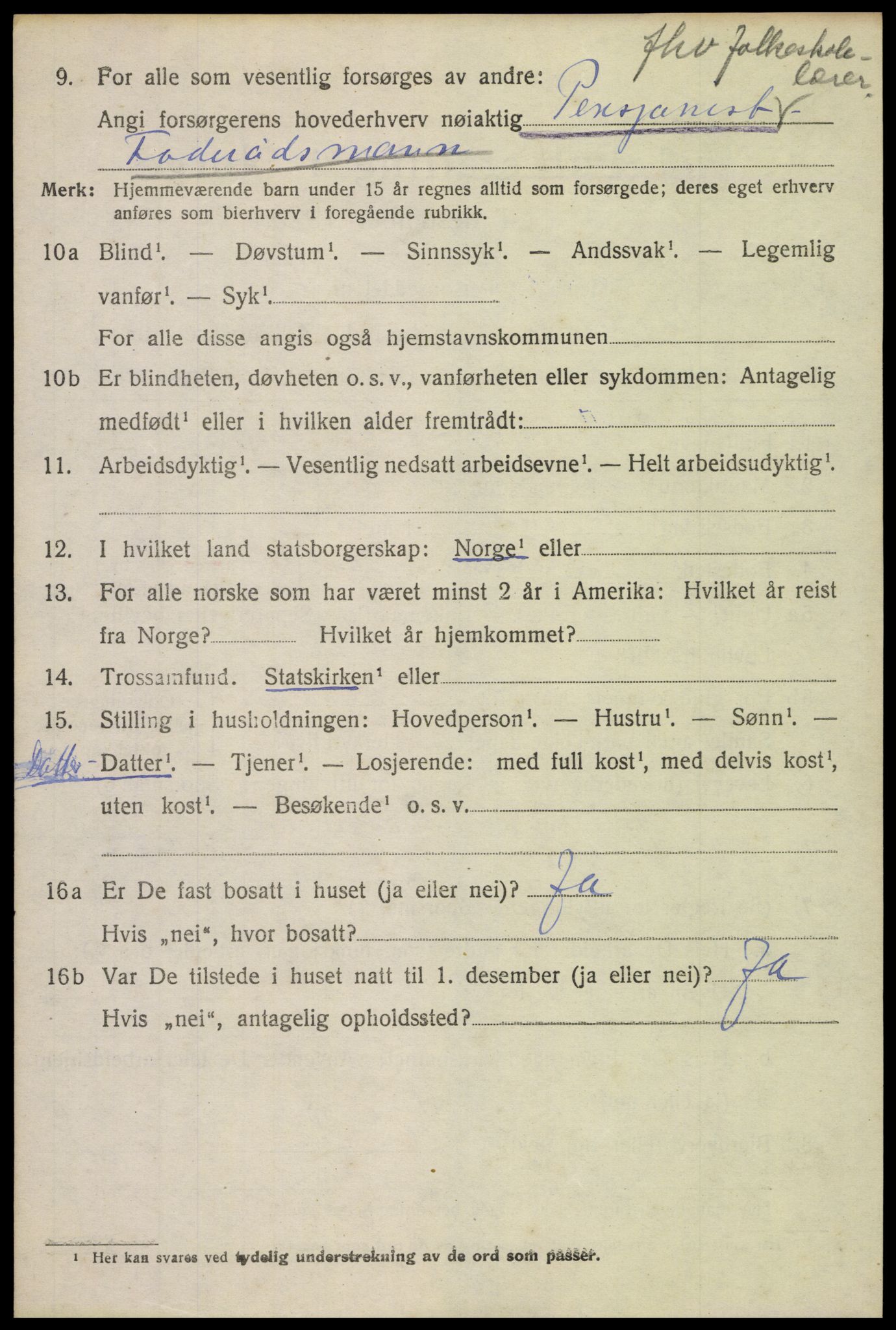 SAH, 1920 census for Fluberg, 1920, p. 3947