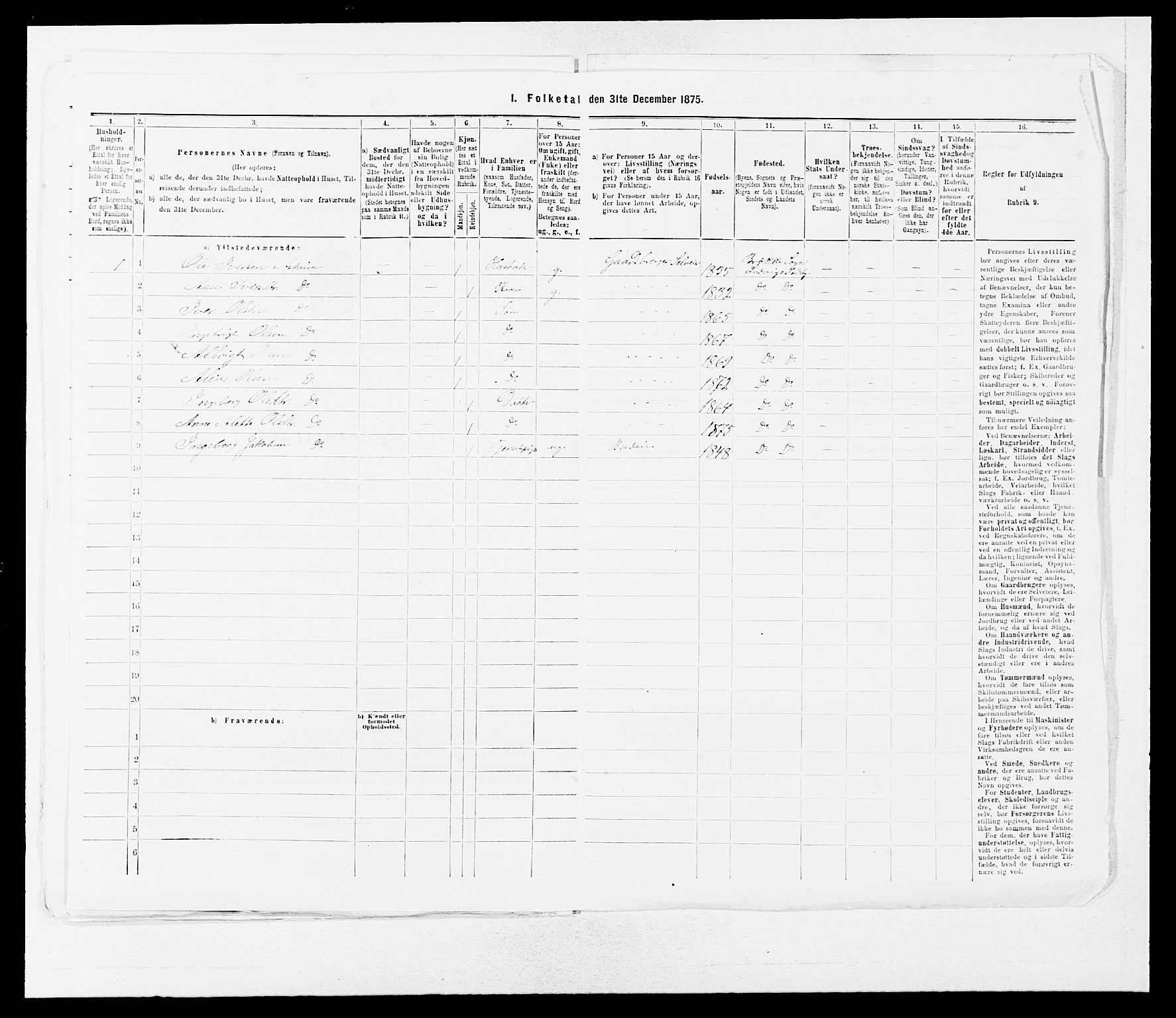 SAB, 1875 census for 1415P Lavik, 1875, p. 465