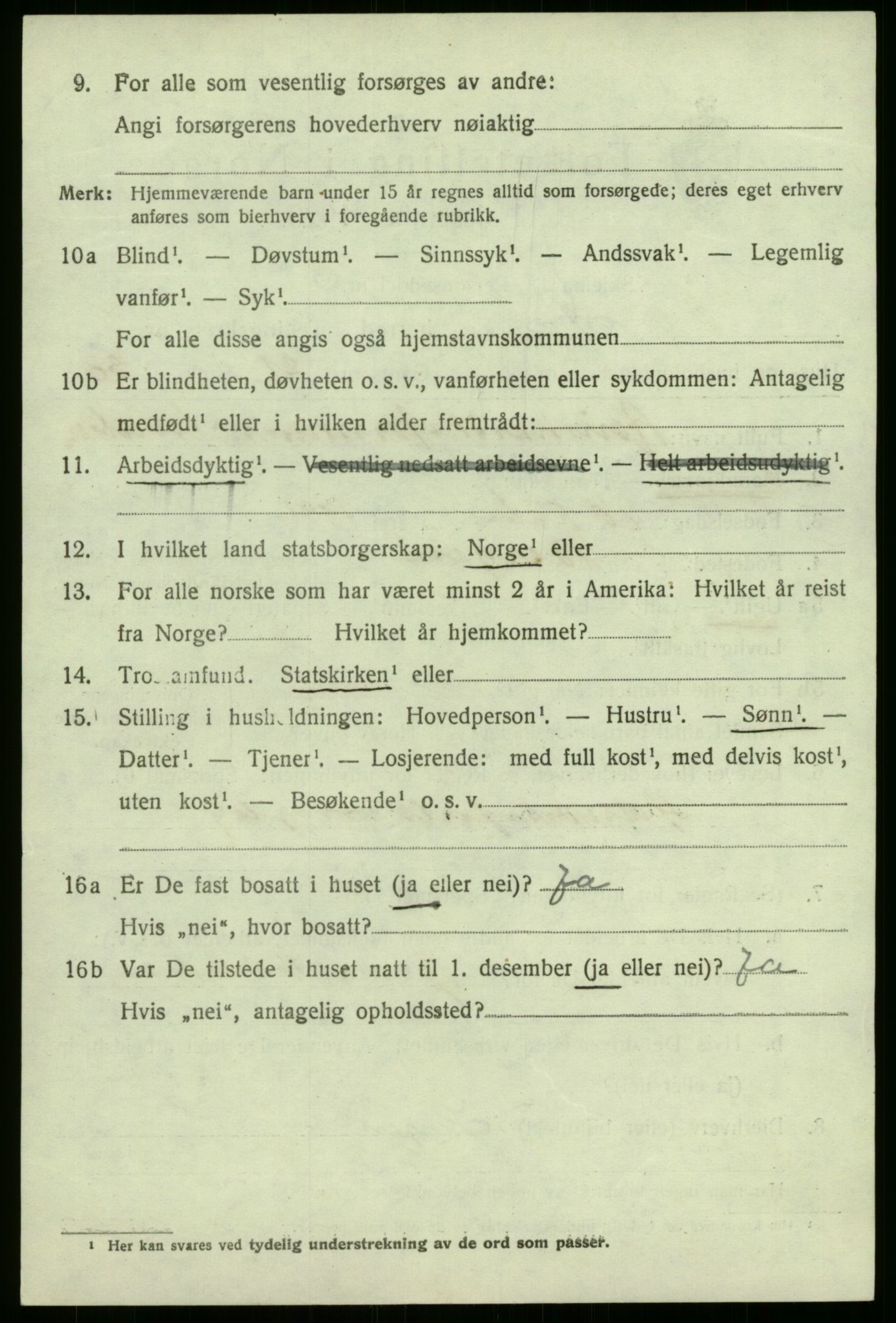 SAB, 1920 census for Førde, 1920, p. 2413