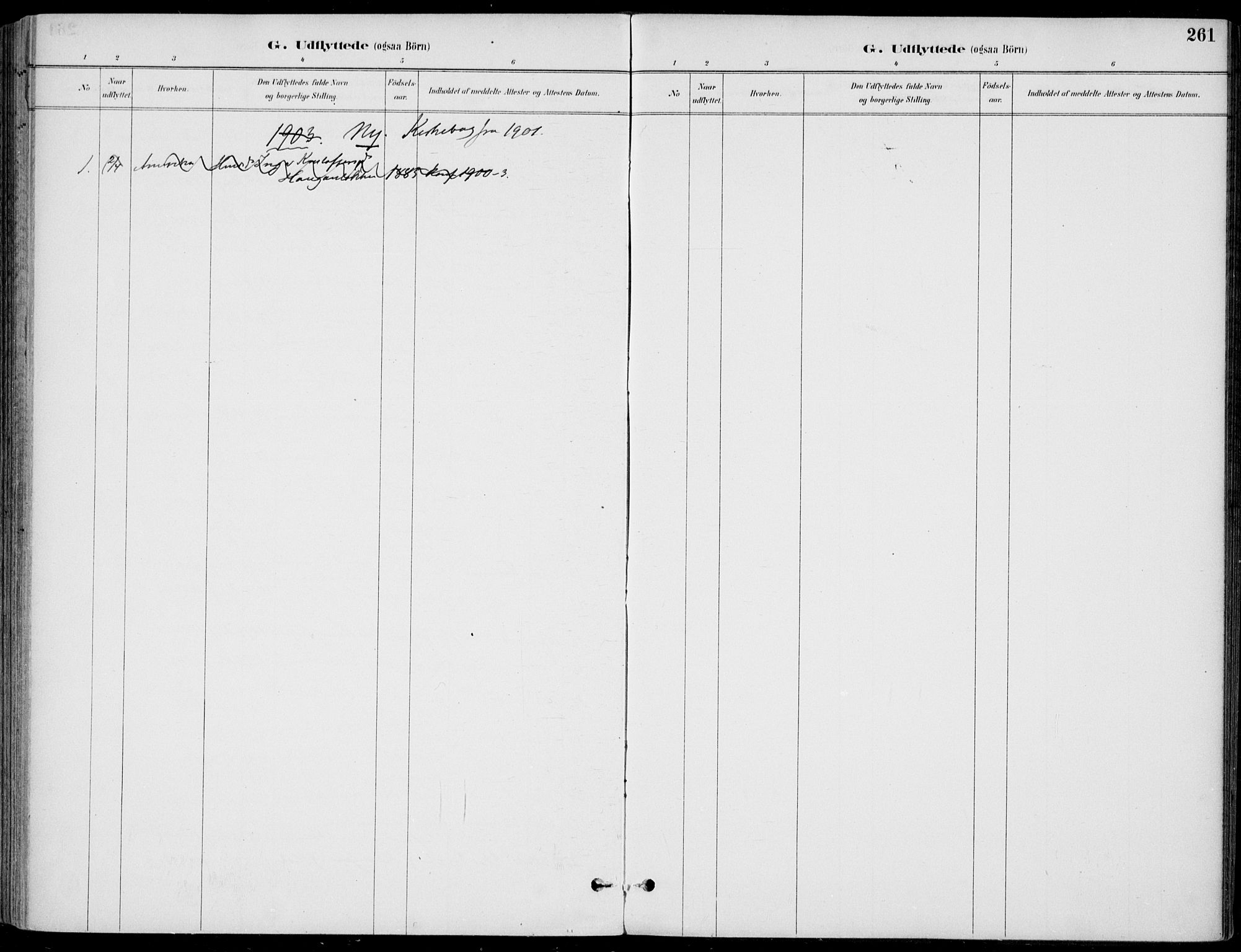 Sigdal kirkebøker, SAKO/A-245/F/Fb/L0001: Parish register (official) no. II 1, 1888-1900, p. 261