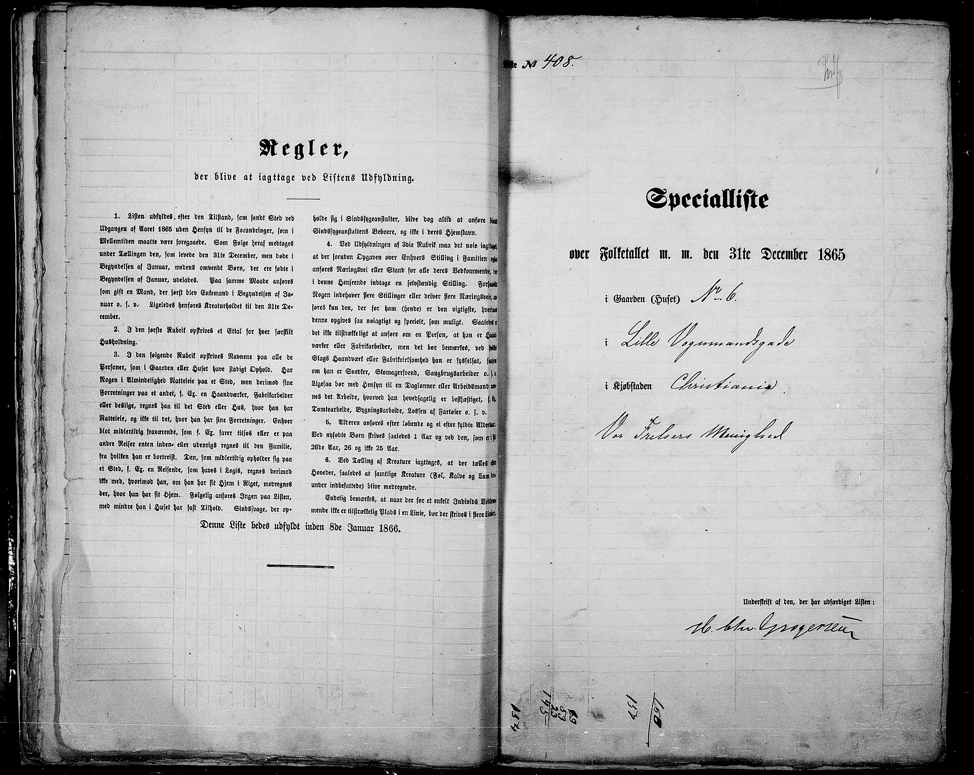RA, 1865 census for Kristiania, 1865, p. 1142