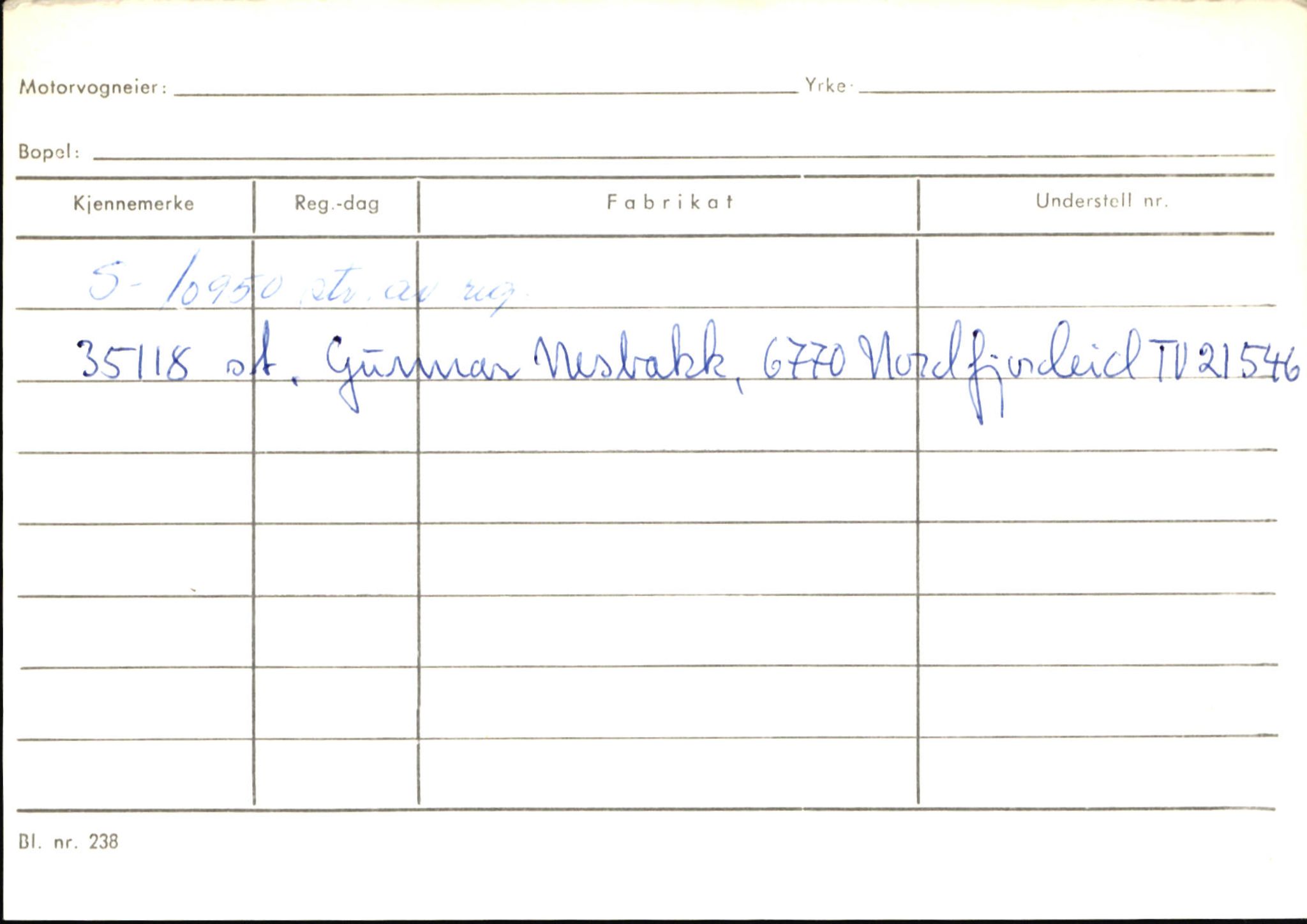 Statens vegvesen, Sogn og Fjordane vegkontor, AV/SAB-A-5301/4/F/L0145: Registerkort Vågsøy S-Å. Årdal I-P, 1945-1975, p. 404