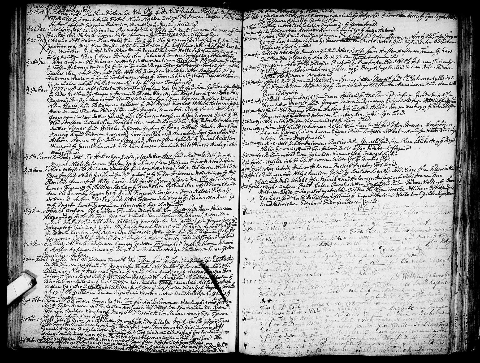 Rollag kirkebøker, SAKO/A-240/F/Fa/L0003: Parish register (official) no. I 3, 1743-1778, p. 155