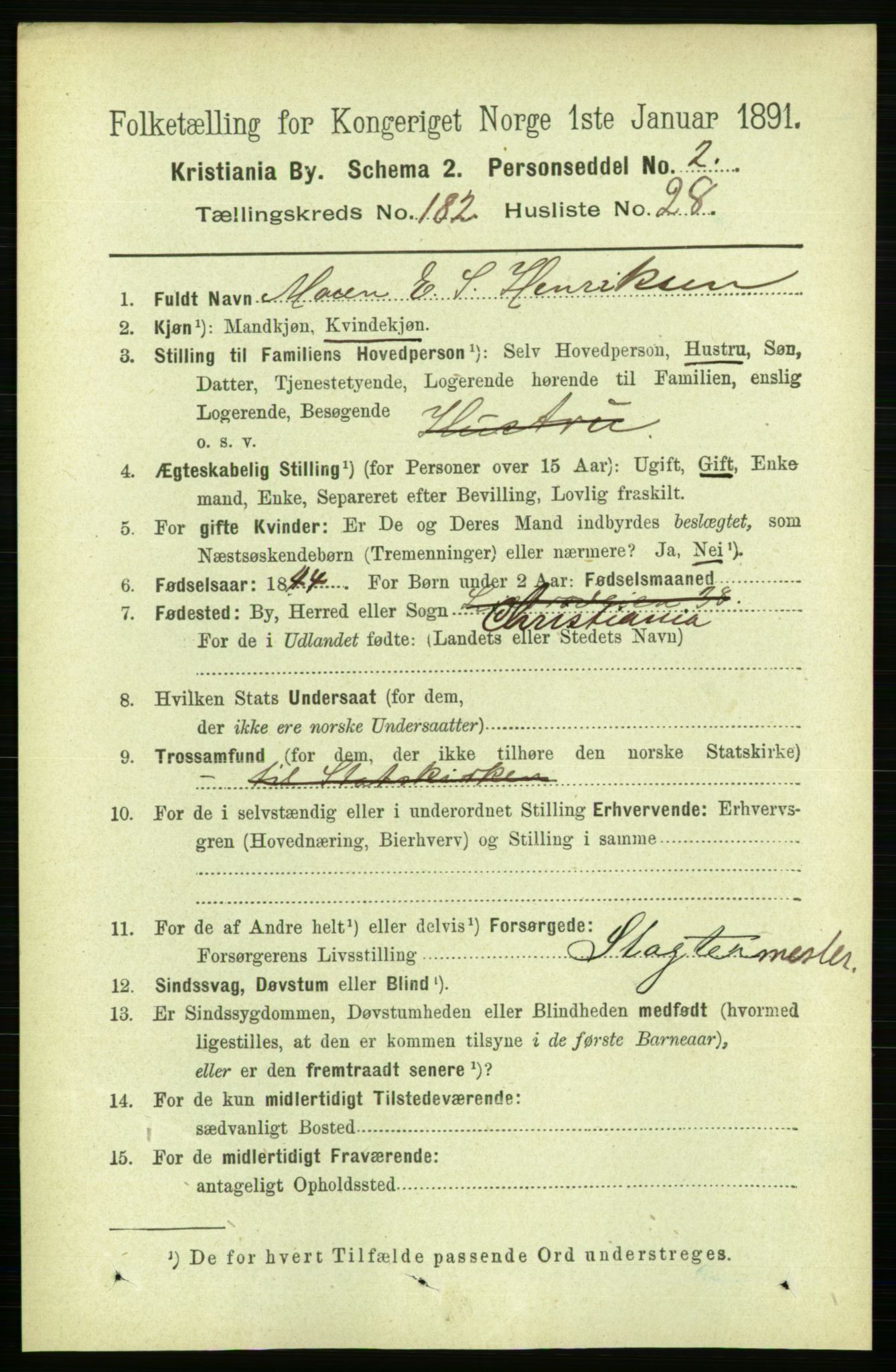 RA, 1891 census for 0301 Kristiania, 1891, p. 109051