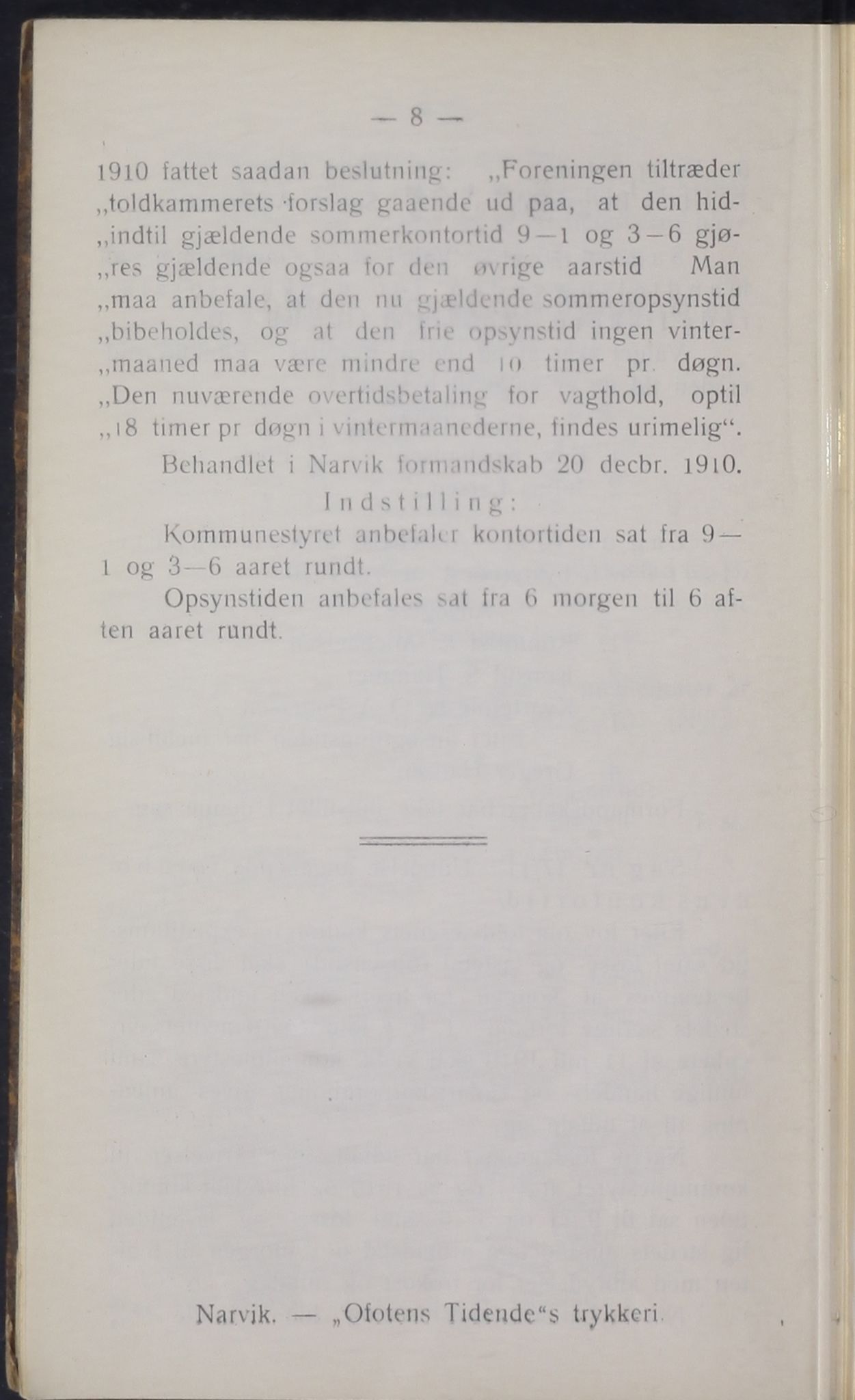 Narvik kommune. Formannskap , AIN/K-18050.150/A/Ab/L0001: Møtebok, 1911