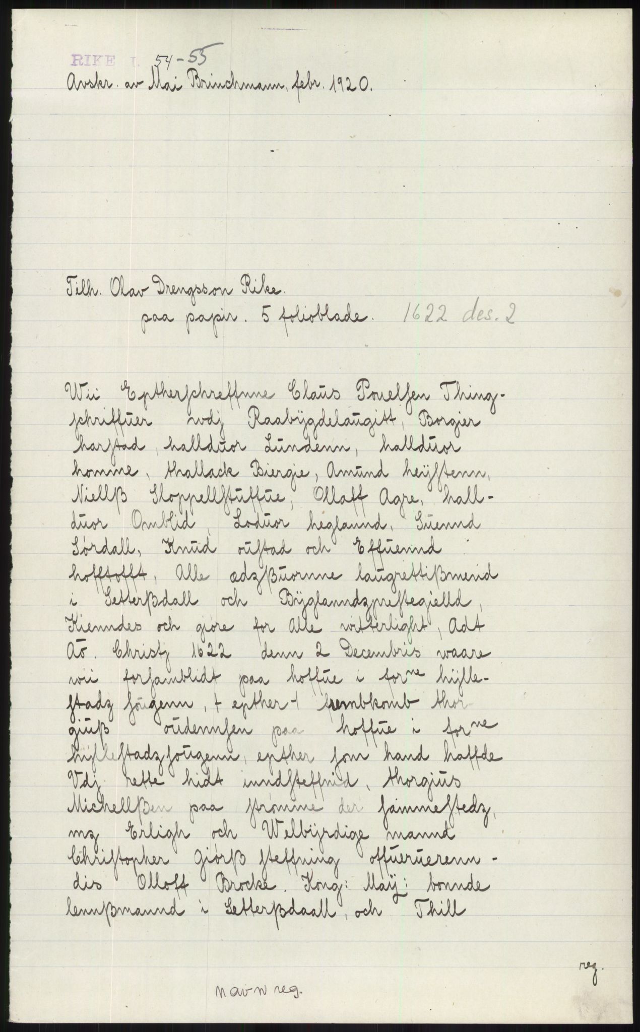 Samlinger til kildeutgivelse, Diplomavskriftsamlingen, AV/RA-EA-4053/H/Ha, p. 380