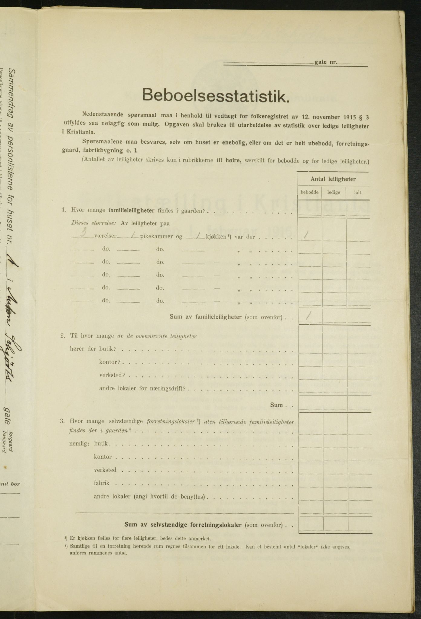 OBA, Municipal Census 1916 for Kristiania, 1916, p. 1289