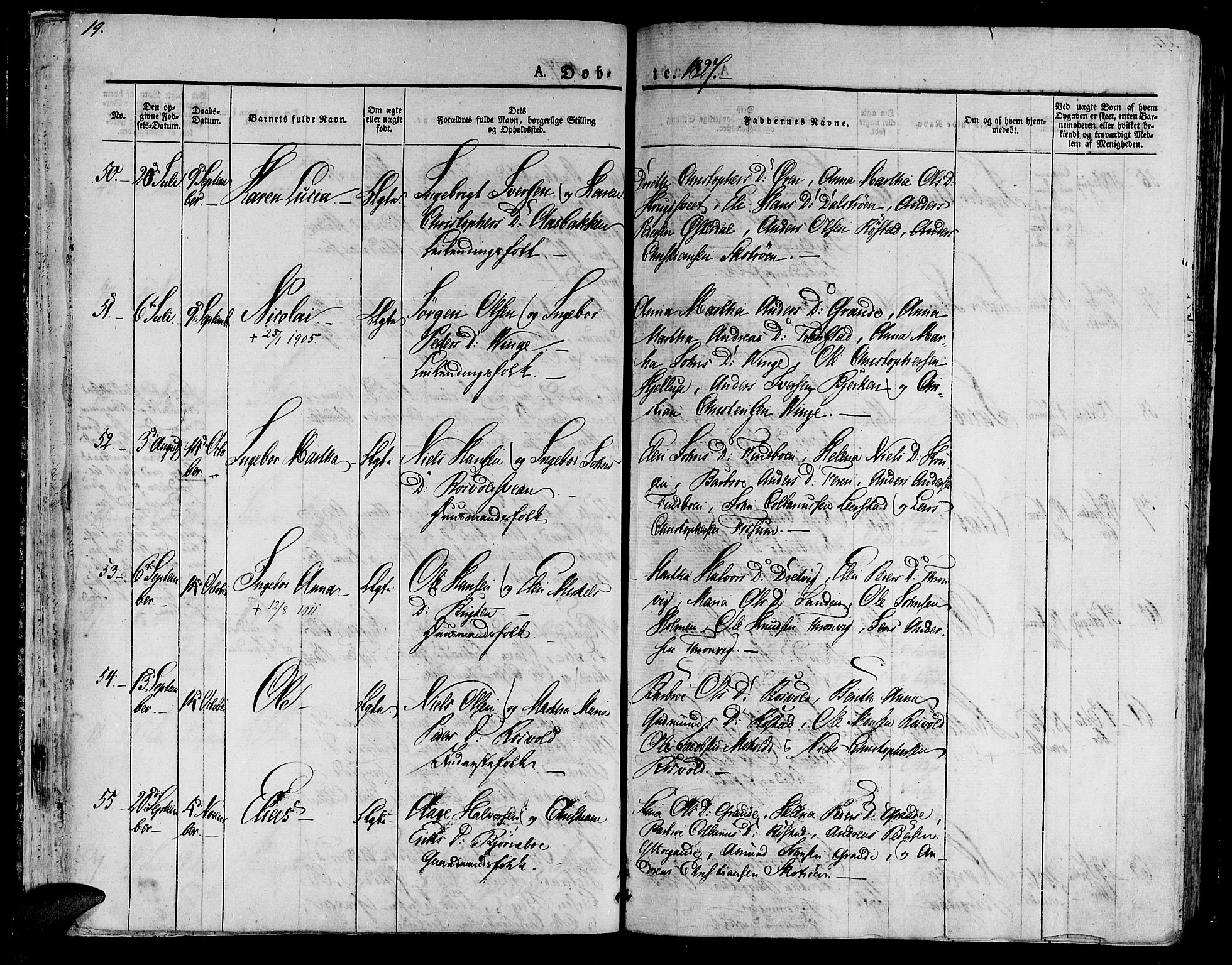 Ministerialprotokoller, klokkerbøker og fødselsregistre - Nord-Trøndelag, AV/SAT-A-1458/701/L0006: Parish register (official) no. 701A06, 1825-1841, p. 19