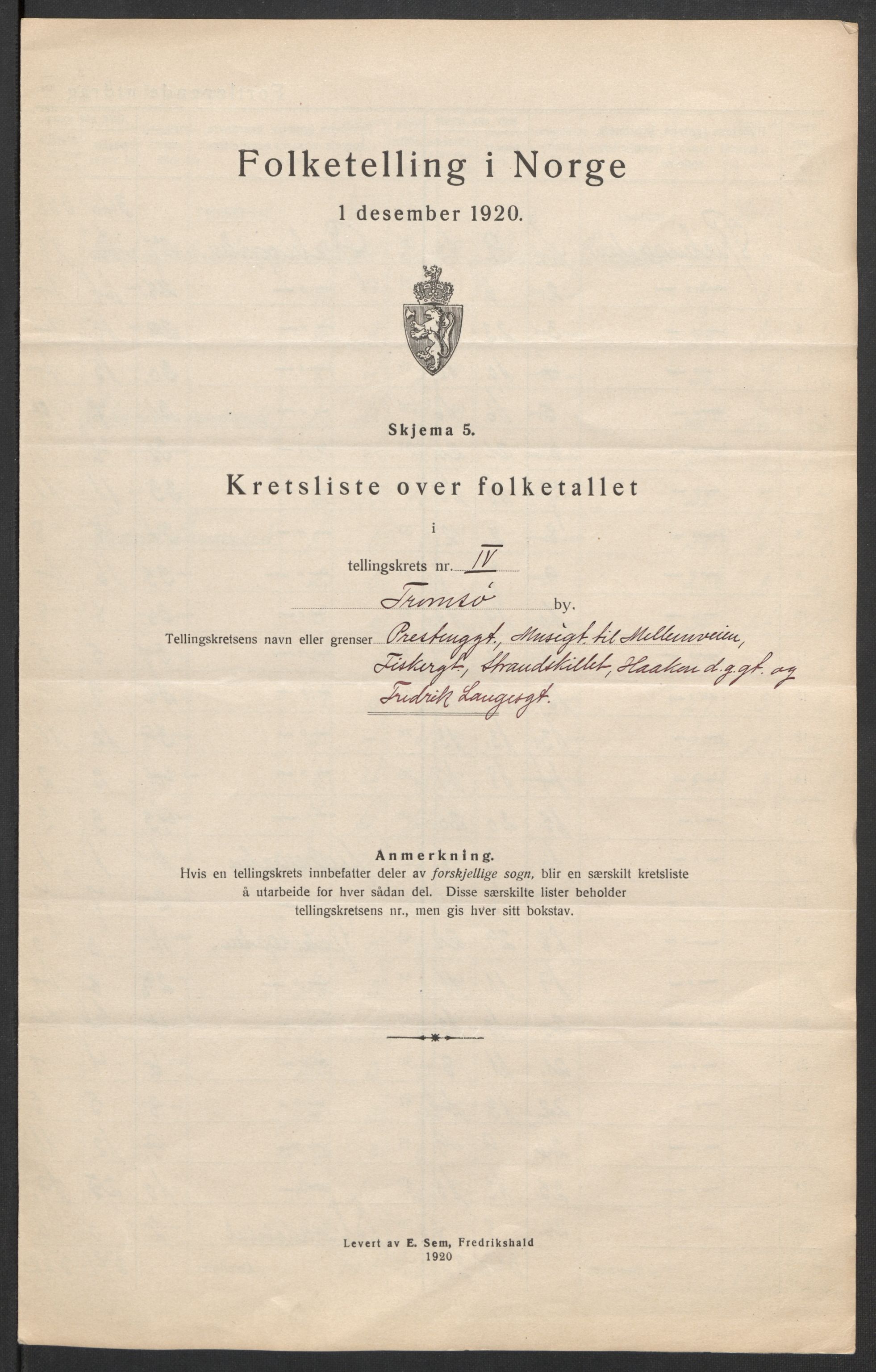 SATØ, 1920 census for Tromsø, 1920, p. 14