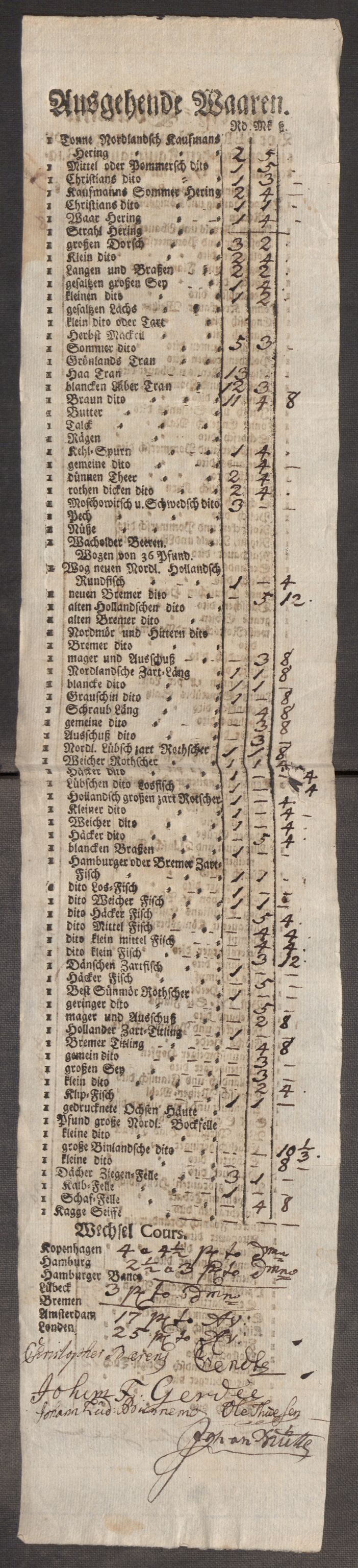 Rentekammeret inntil 1814, Realistisk ordnet avdeling, AV/RA-EA-4070/Oe/L0009: [Ø1]: Nordafjelske priskuranter, 1759-1768, p. 178