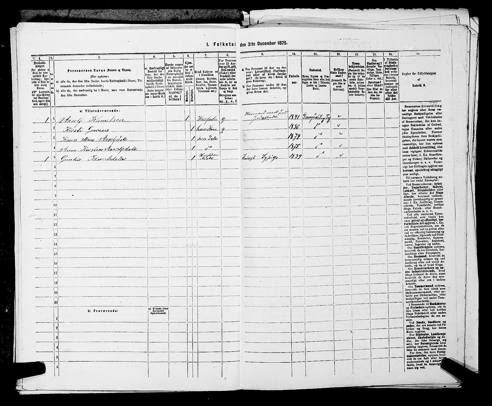 SAKO, 1875 census for 0817P Drangedal, 1875, p. 277