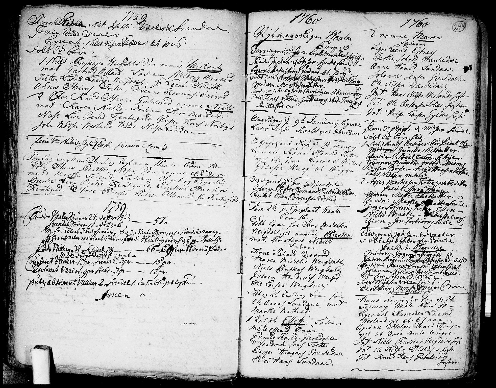 Våler prestekontor Kirkebøker, AV/SAO-A-11083/F/Fa/L0003: Parish register (official) no. I 3, 1730-1770, p. 244