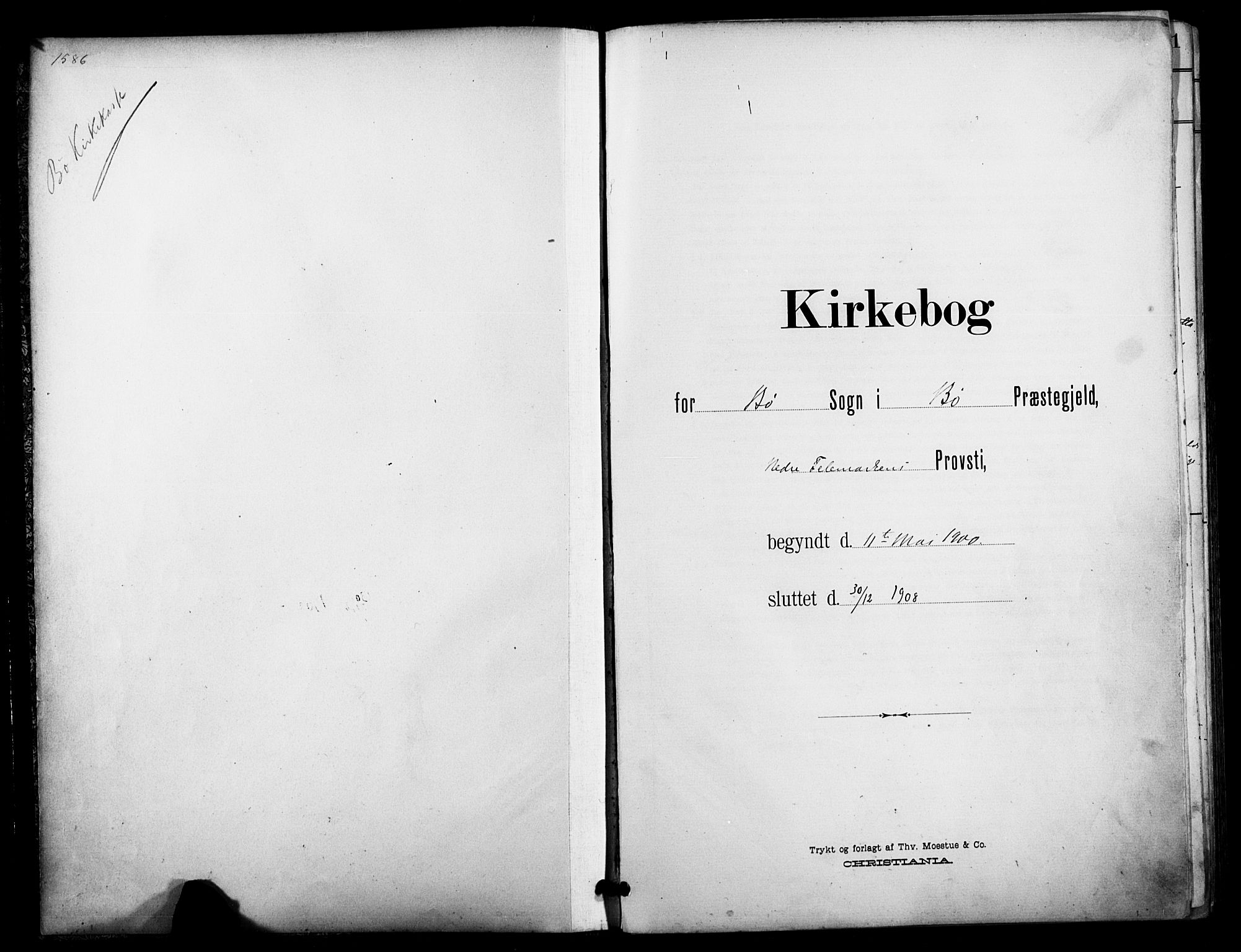 Bø kirkebøker, SAKO/A-257/F/Fa/L0012: Parish register (official) no. 12, 1900-1908