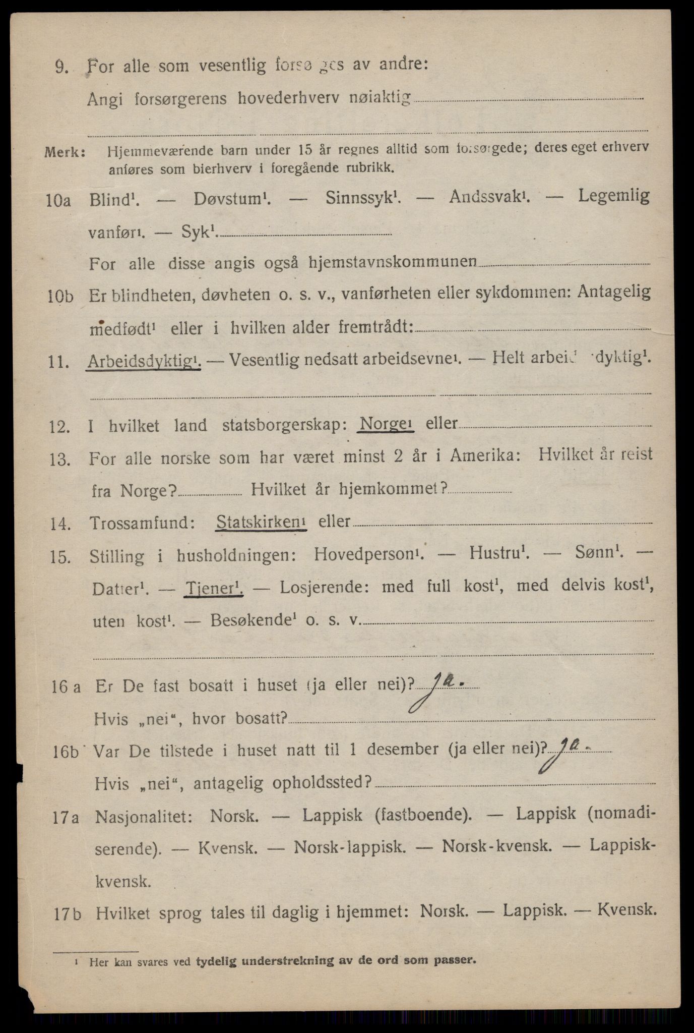 SAT, 1920 census for Nordli, 1920, p. 1440