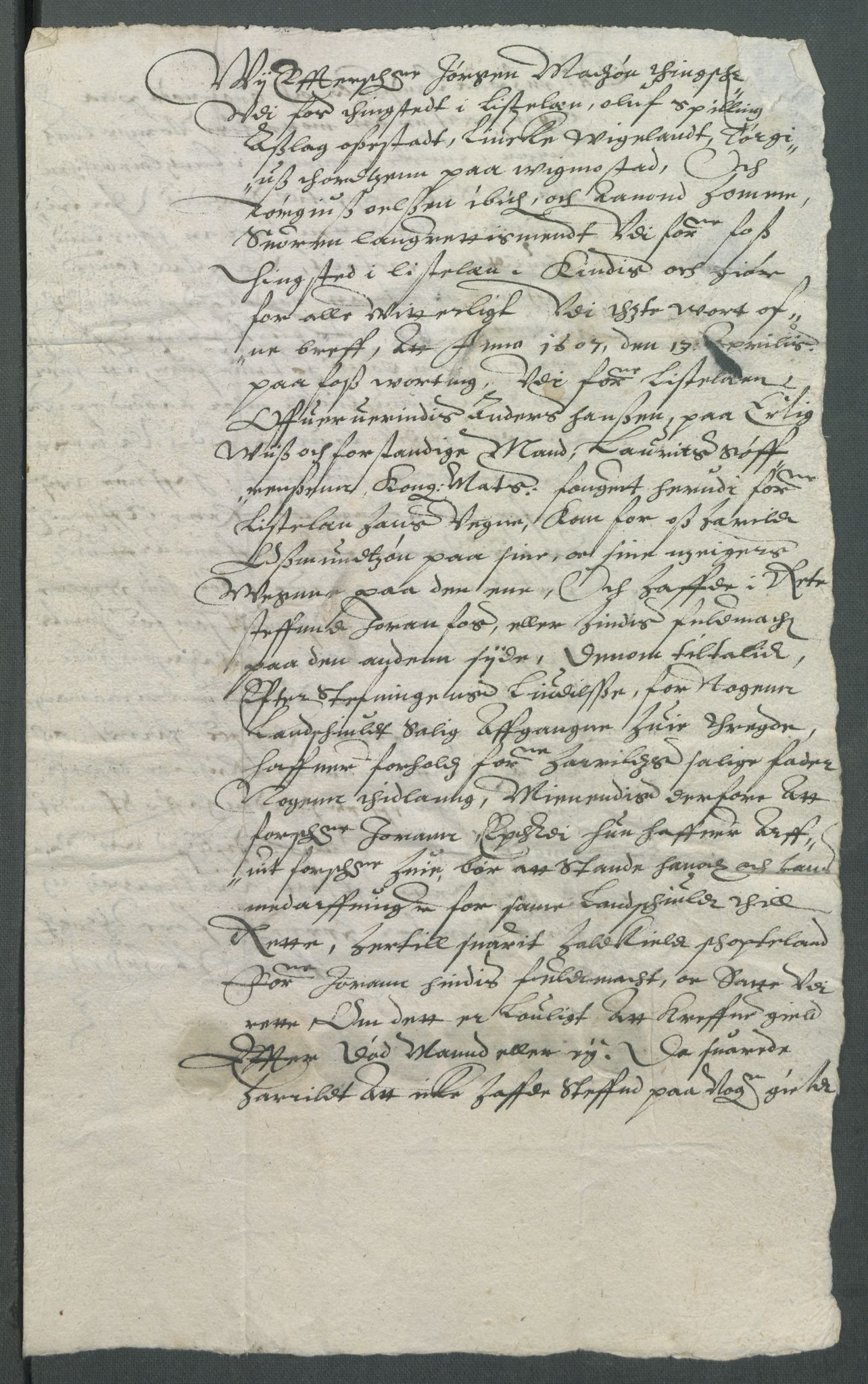 Riksarkivets diplomsamling, AV/RA-EA-5965/F02/L0116: Dokumenter, 1607, p. 13