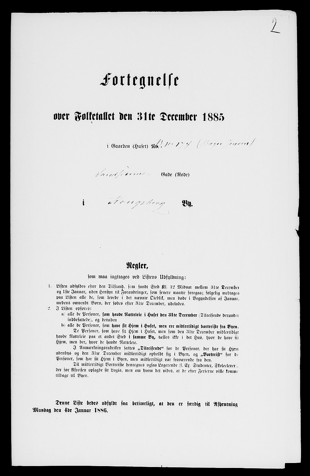 SAKO, 1885 census for 0604 Kongsberg, 1885, p. 322