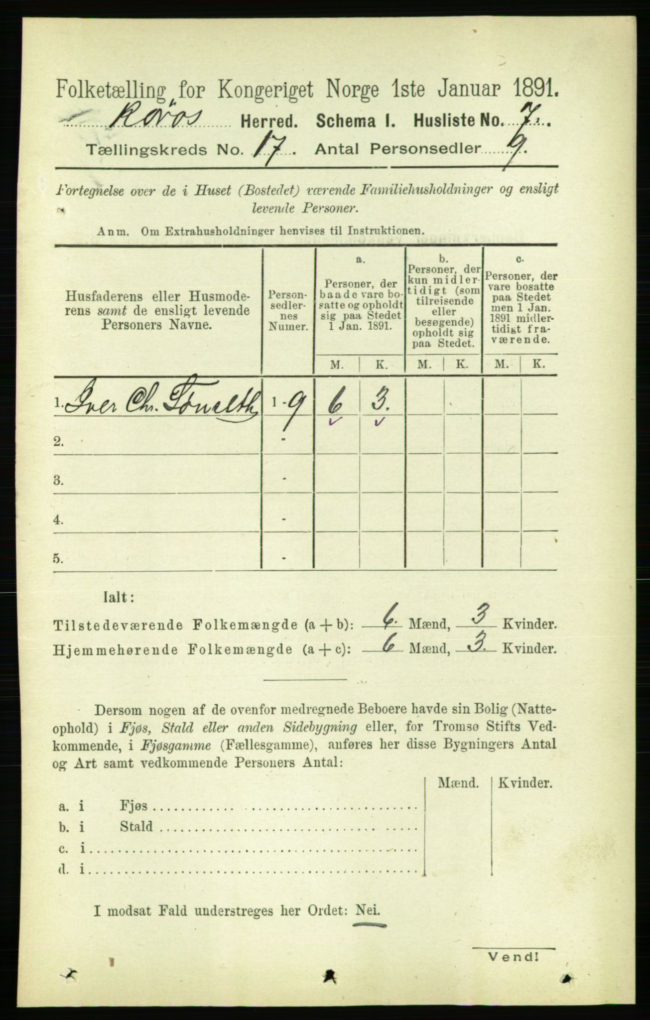 RA, 1891 census for 1640 Røros, 1891, p. 4255