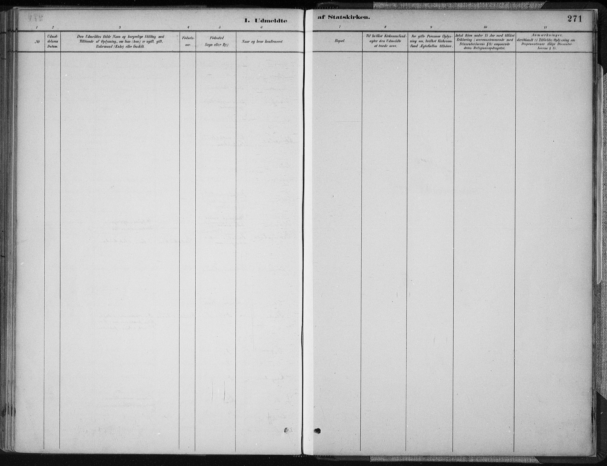 Tveit sokneprestkontor, AV/SAK-1111-0043/F/Fa/L0007: Parish register (official) no. A 7, 1887-1908, p. 271