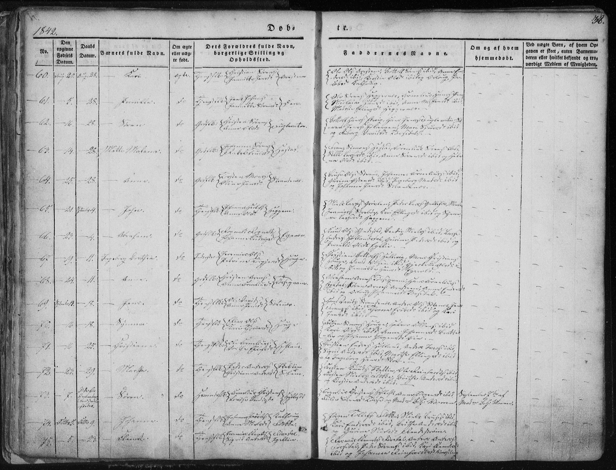 Fjaler sokneprestembete, SAB/A-79801/H/Haa/Haaa/L0006: Parish register (official) no. A 6, 1835-1884, p. 38