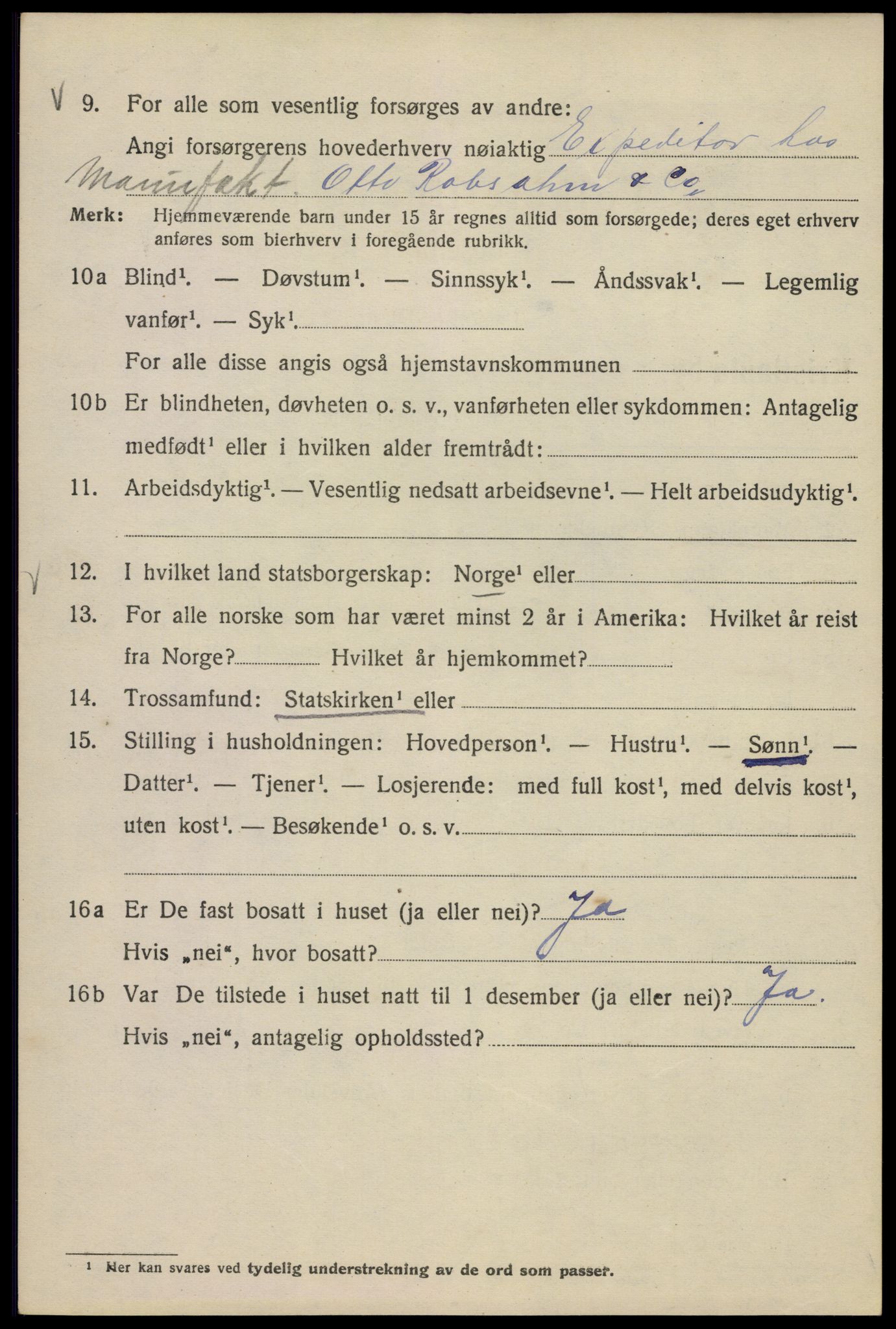 SAO, 1920 census for Kristiania, 1920, p. 301212