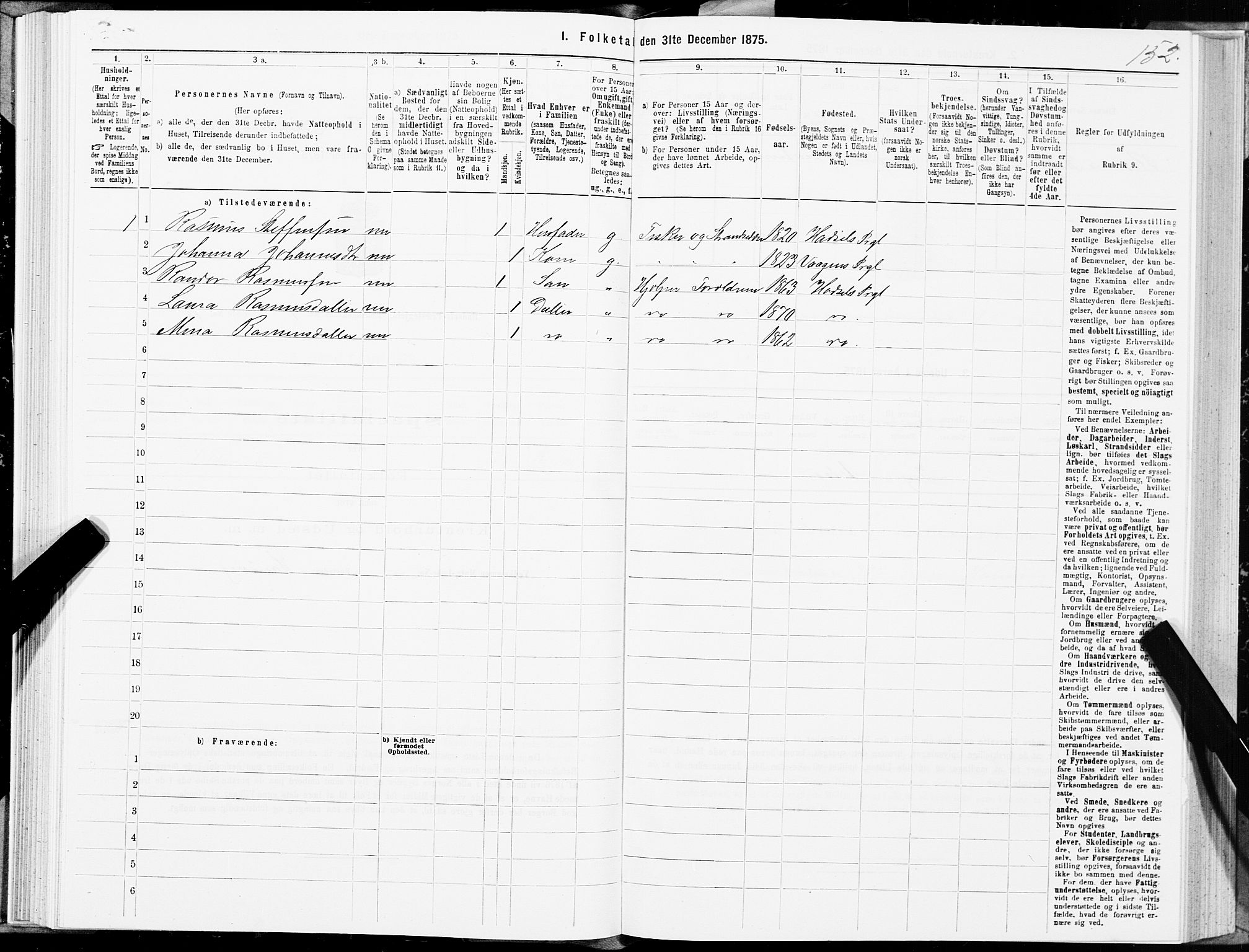 SAT, 1875 census for 1866P Hadsel, 1875, p. 1152