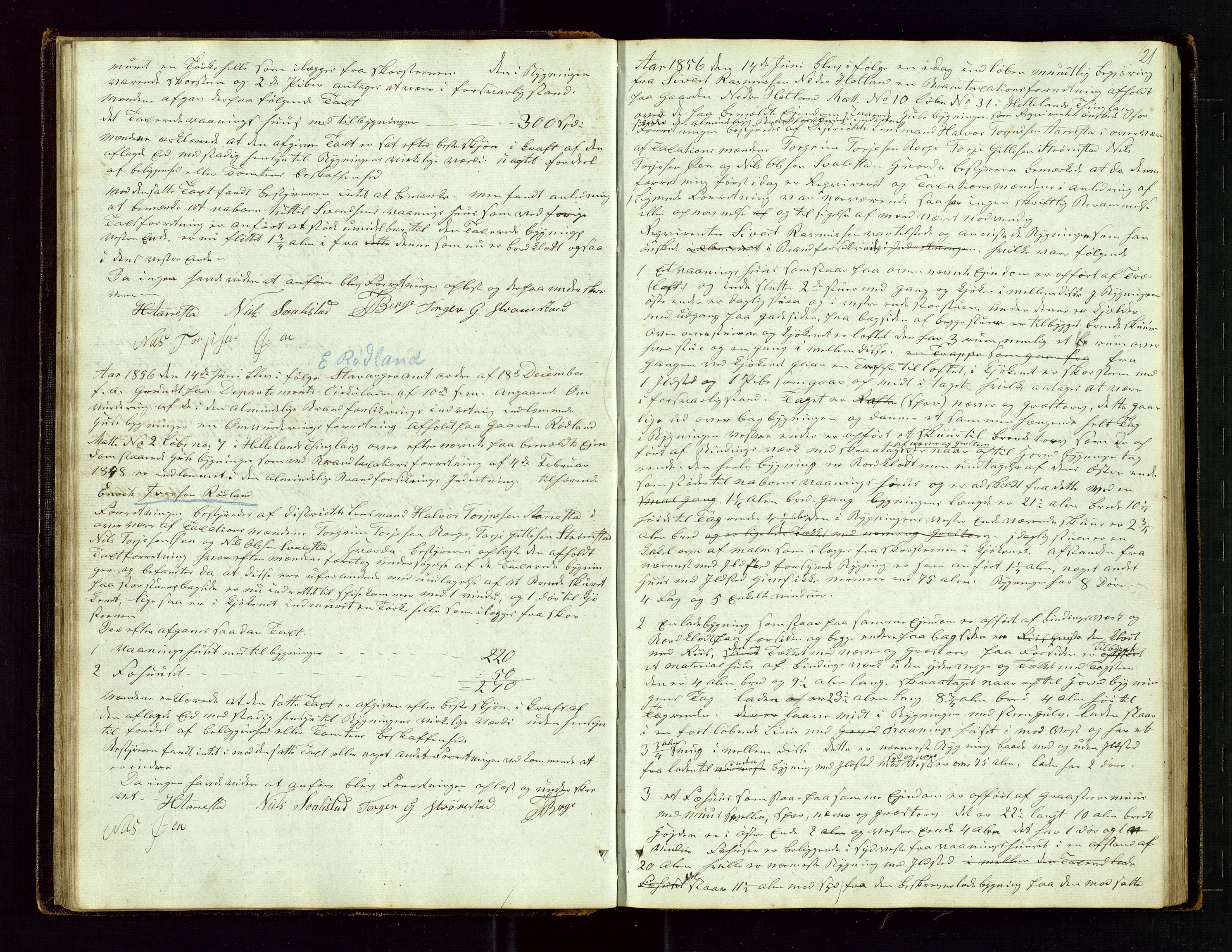 Helleland lensmannskontor, AV/SAST-A-100209/Goa/L0001: "Brandtaxations-Protocol for Hetlands Thinglag", 1847-1920, p. 20b-21a
