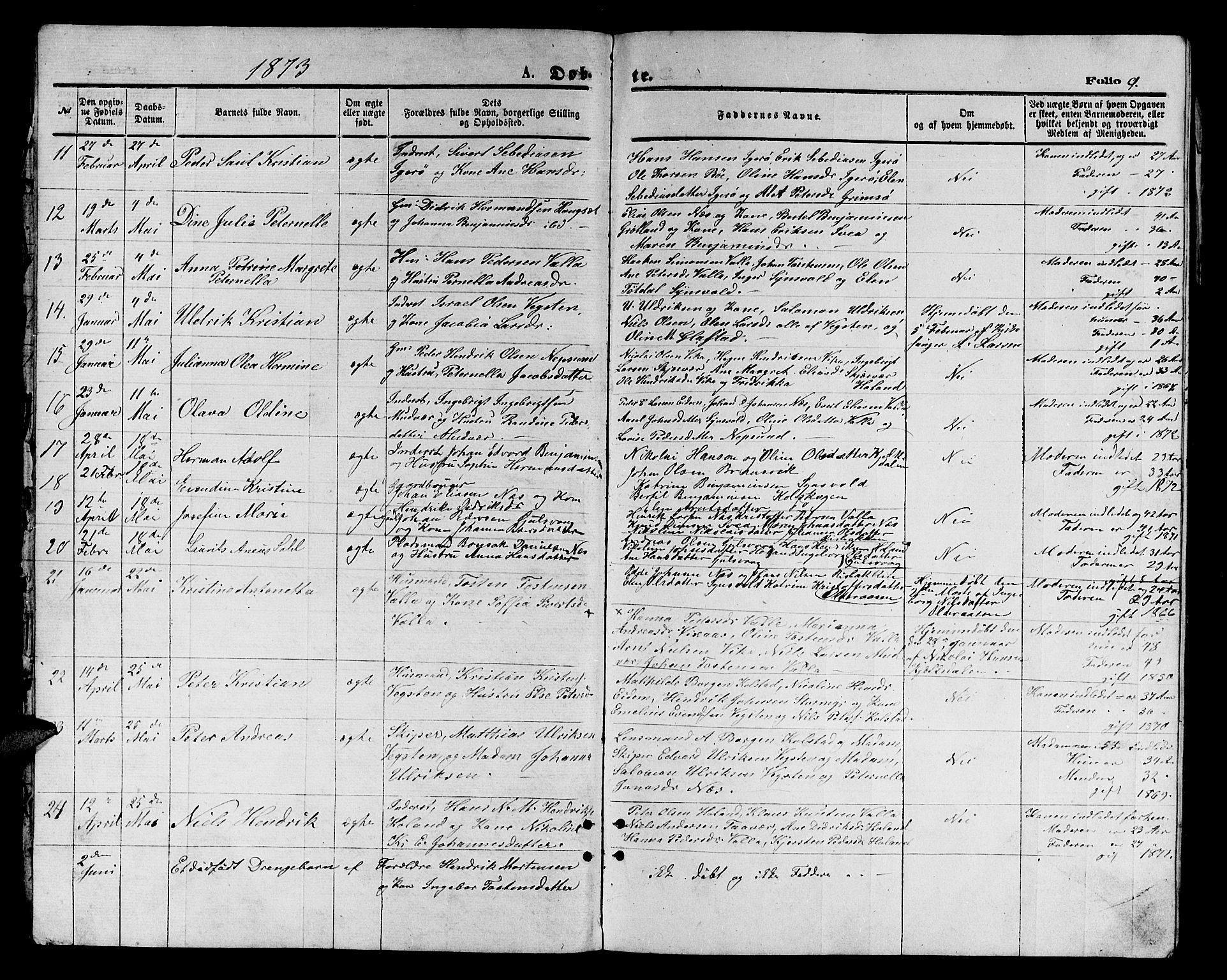 Ministerialprotokoller, klokkerbøker og fødselsregistre - Nordland, AV/SAT-A-1459/816/L0252: Parish register (copy) no. 816C02, 1871-1885, p. 9