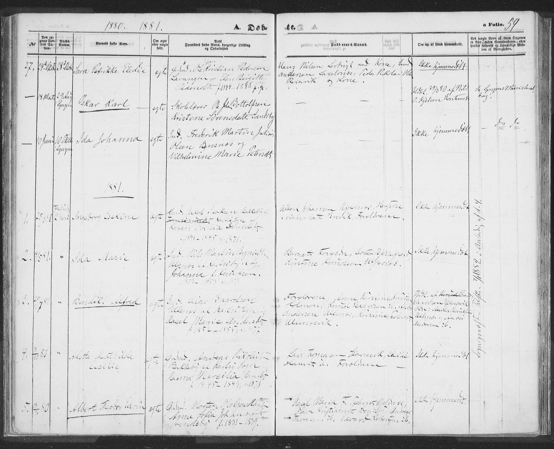 Lyngen sokneprestembete, SATØ/S-1289/H/He/Hea/L0009kirke: Parish register (official) no. 9, 1864-1882, p. 59