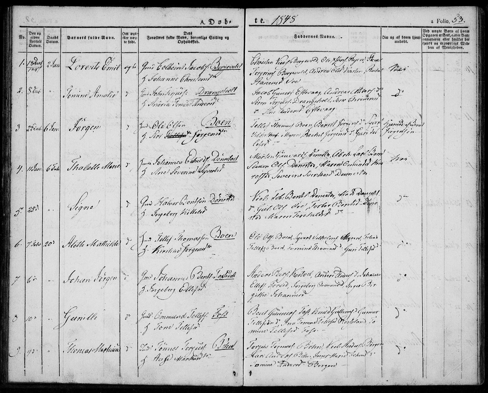 Tveit sokneprestkontor, AV/SAK-1111-0043/F/Fa/L0003: Parish register (official) no. A 3, 1829-1852, p. 53