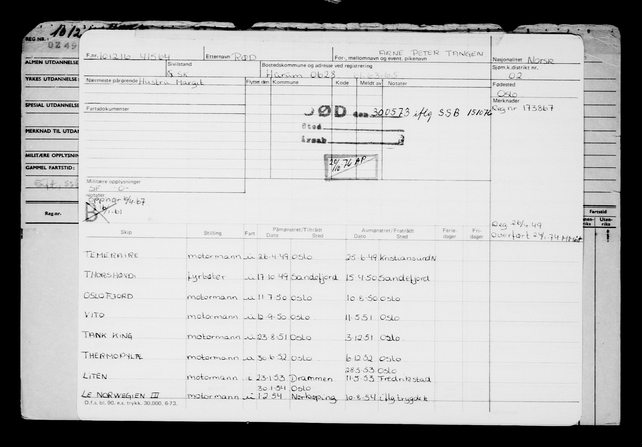 Direktoratet for sjømenn, AV/RA-S-3545/G/Gb/L0144: Hovedkort, 1916, p. 395