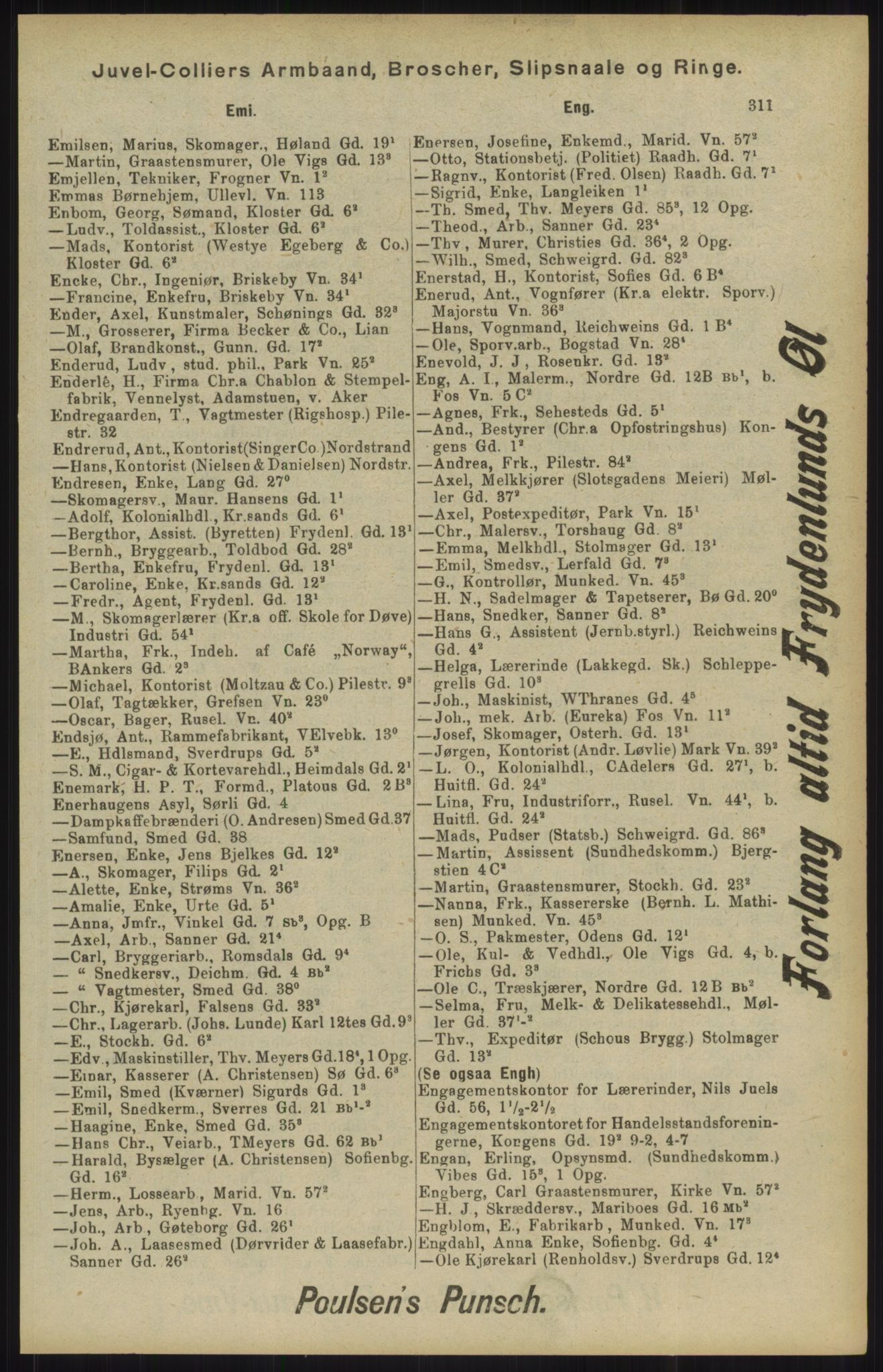 Kristiania/Oslo adressebok, PUBL/-, 1904, p. 311