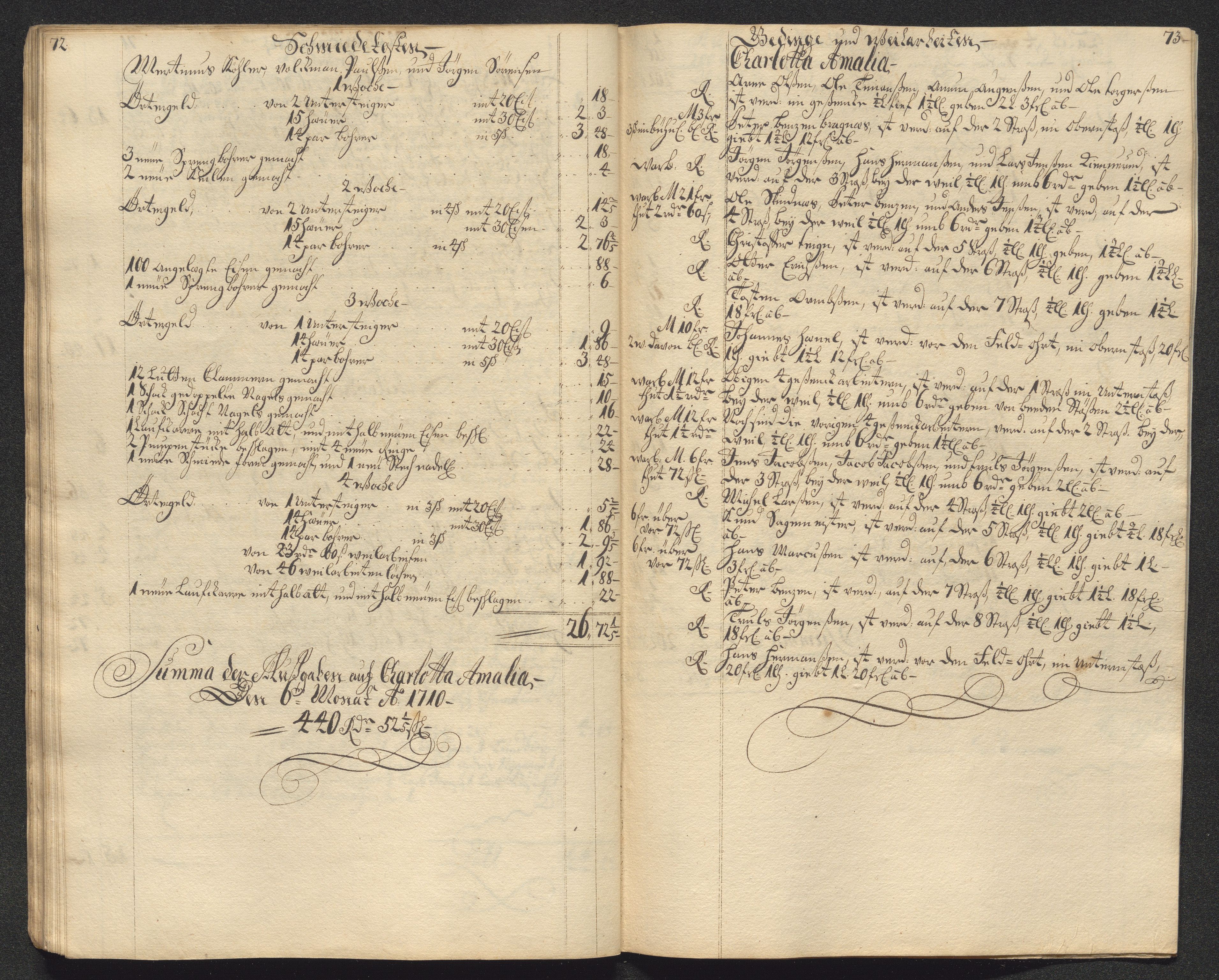 Kongsberg Sølvverk 1623-1816, AV/SAKO-EA-3135/001/D/Dc/Dcd/L0099: Utgiftsregnskap for gruver m.m., 1710, p. 274