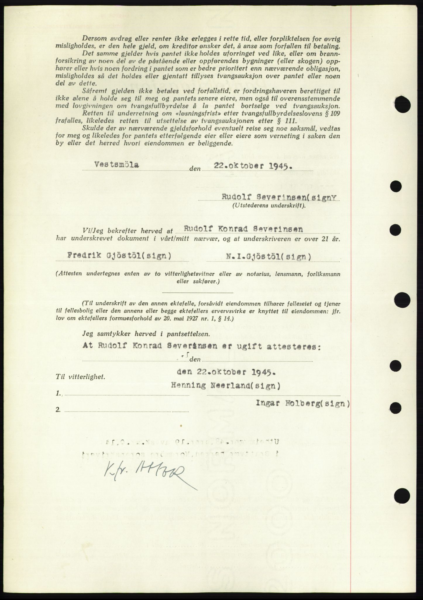 Nordmøre sorenskriveri, AV/SAT-A-4132/1/2/2Ca: Mortgage book no. B93b, 1946-1946, Diary no: : 131/1946