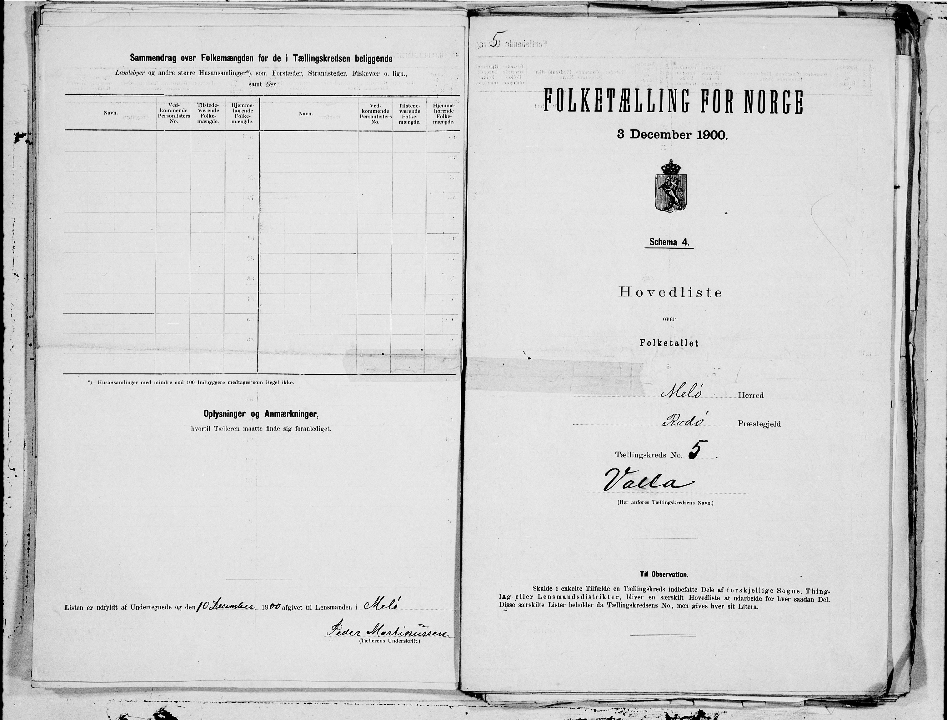 SAT, 1900 census for Meløy, 1900, p. 10