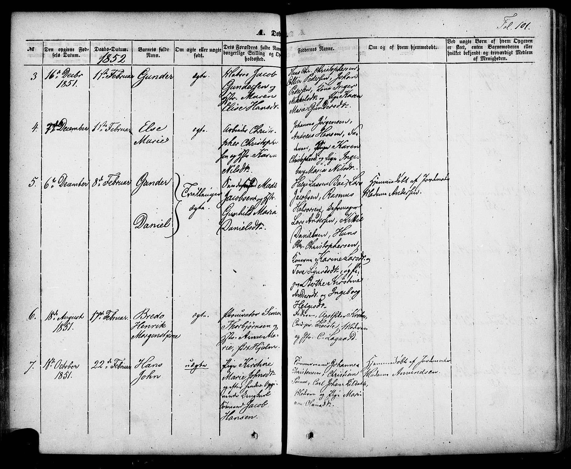 Skien kirkebøker, AV/SAKO-A-302/F/Fa/L0006a: Parish register (official) no. 6A, 1843-1856, p. 101