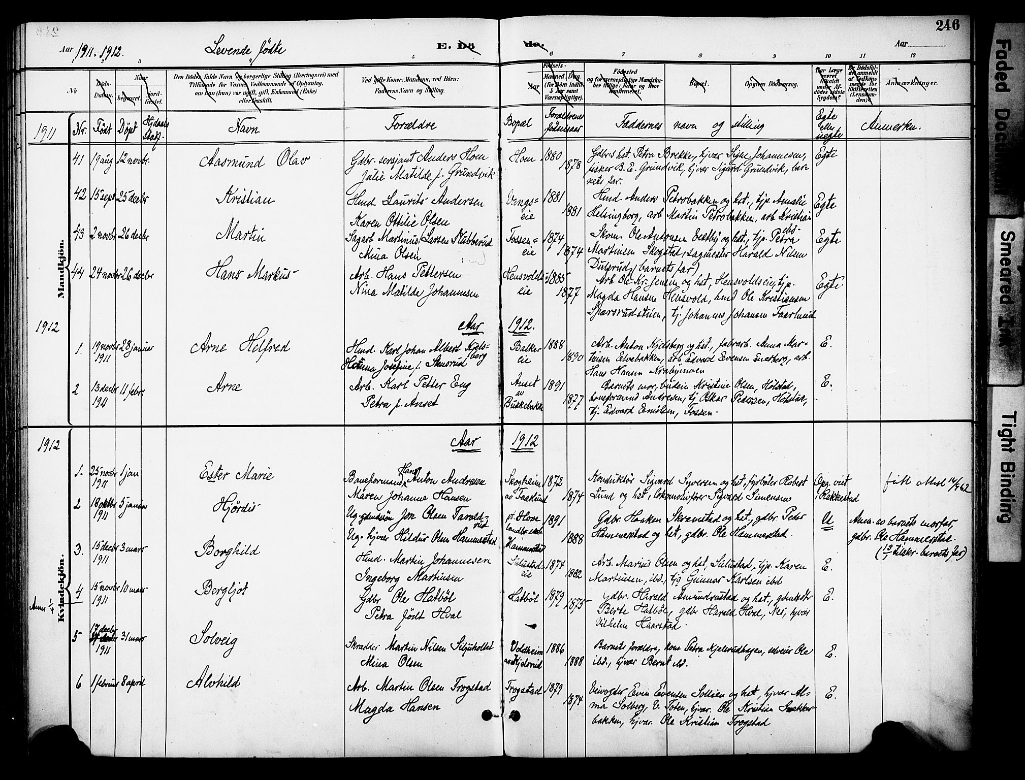 Østre Toten prestekontor, AV/SAH-PREST-104/H/Ha/Haa/L0009: Parish register (official) no. 9, 1897-1913, p. 246